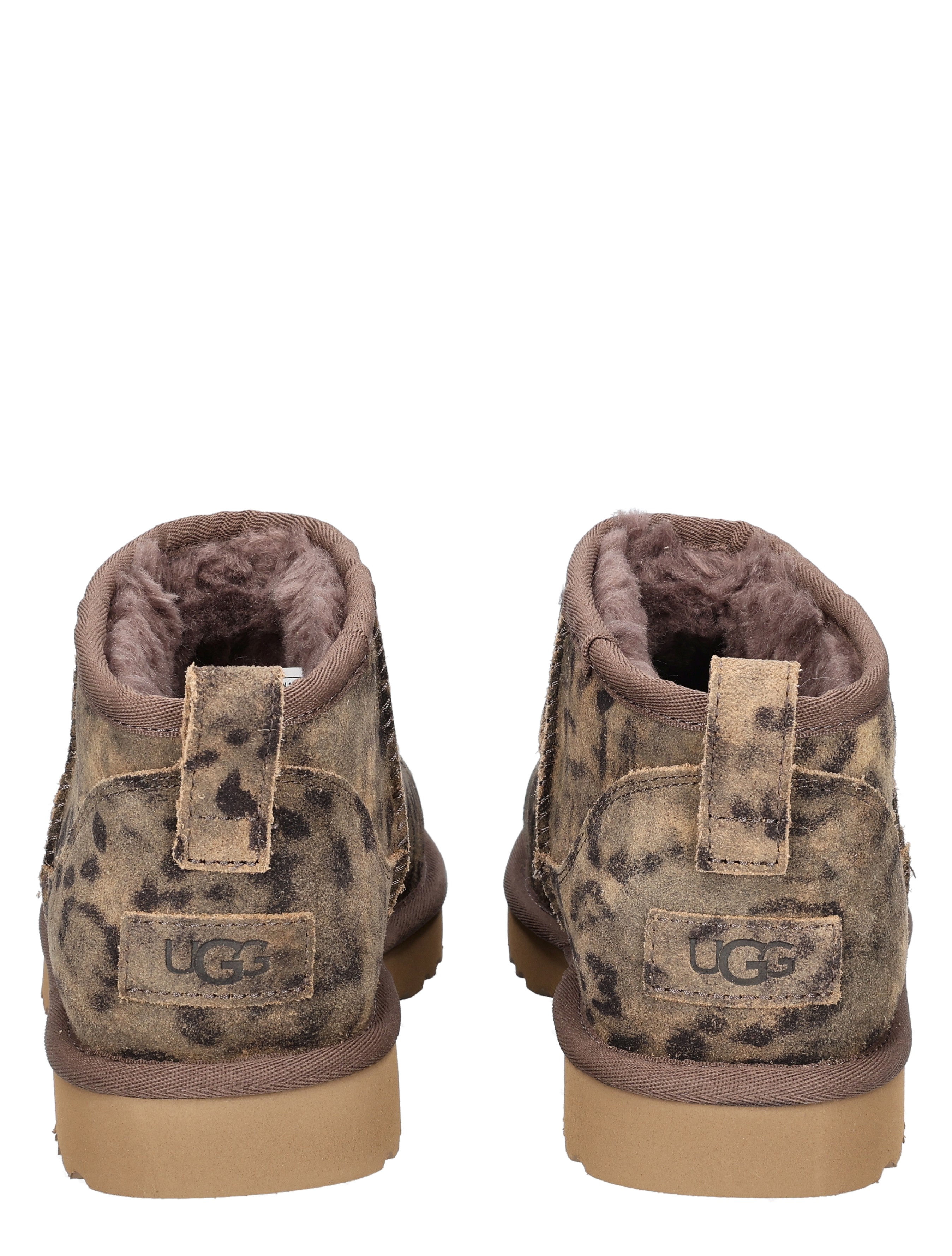 Ugg, kroeprint patroon, lederlook, instapcreme, faux vacht binnenvoering