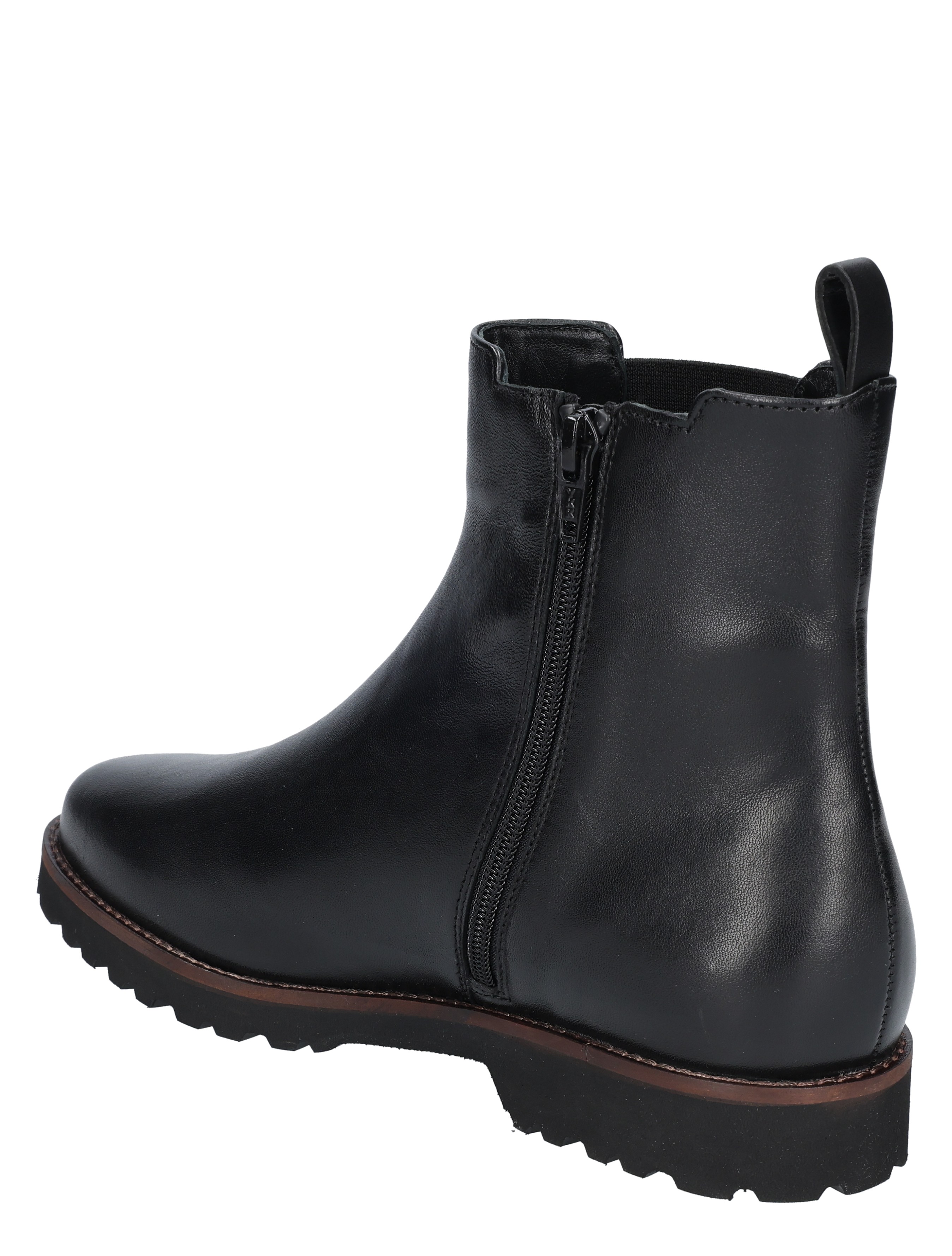 boots, ankle boot, leather, black, zipper
