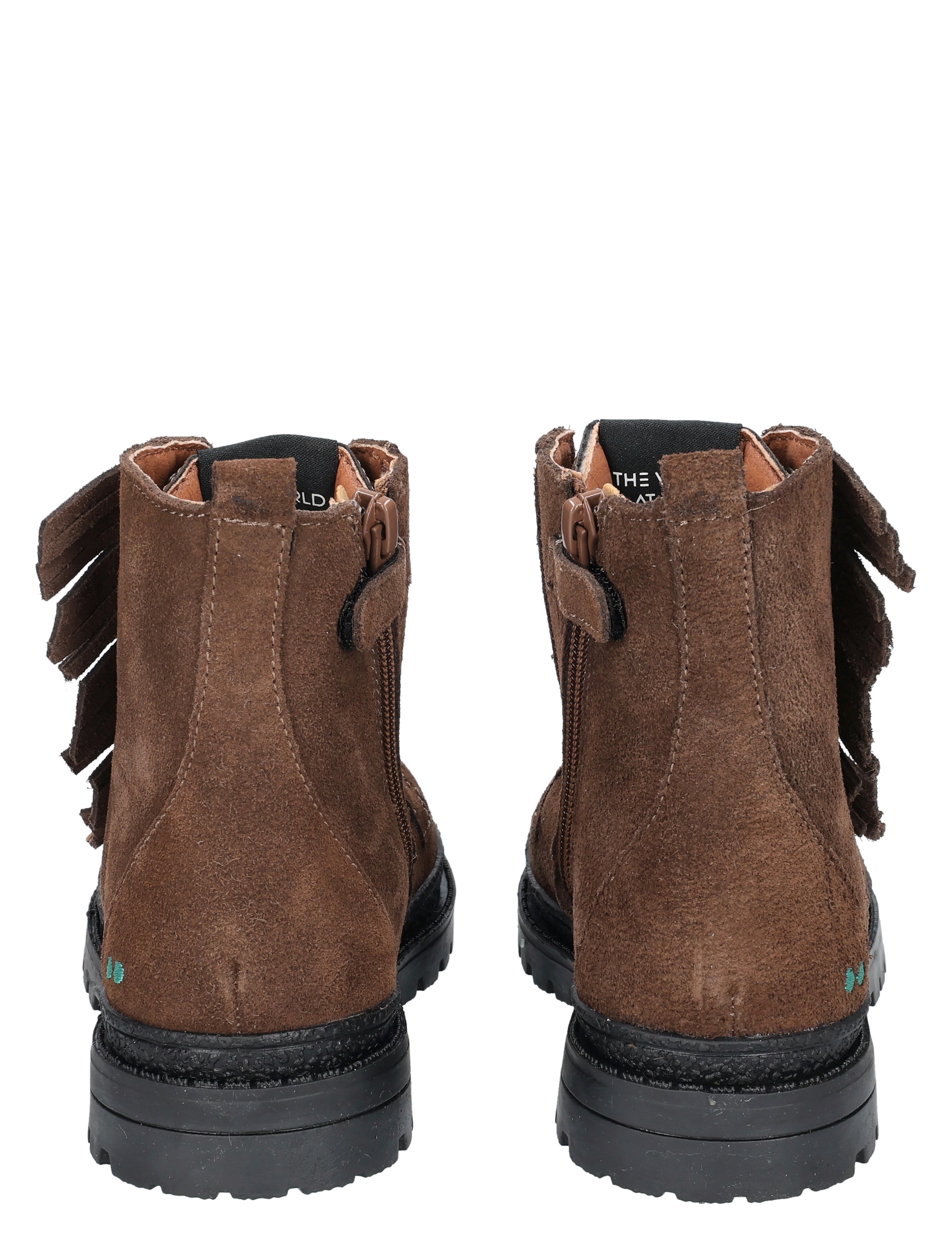 boots, ankle boots, brown suede, zipper, fringe detail