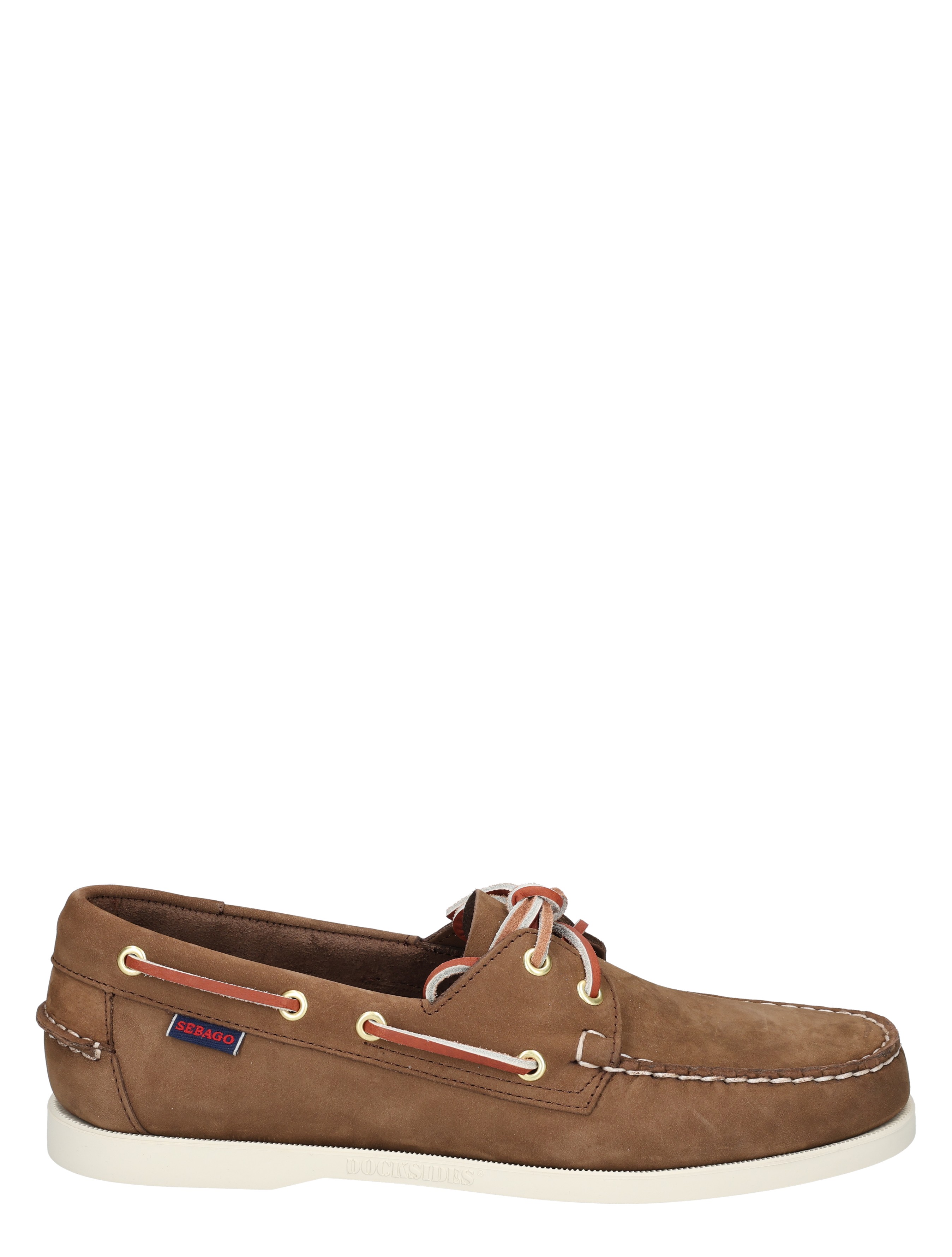 canvas shoe, brown leather, moccasin, boat shoe, white sole