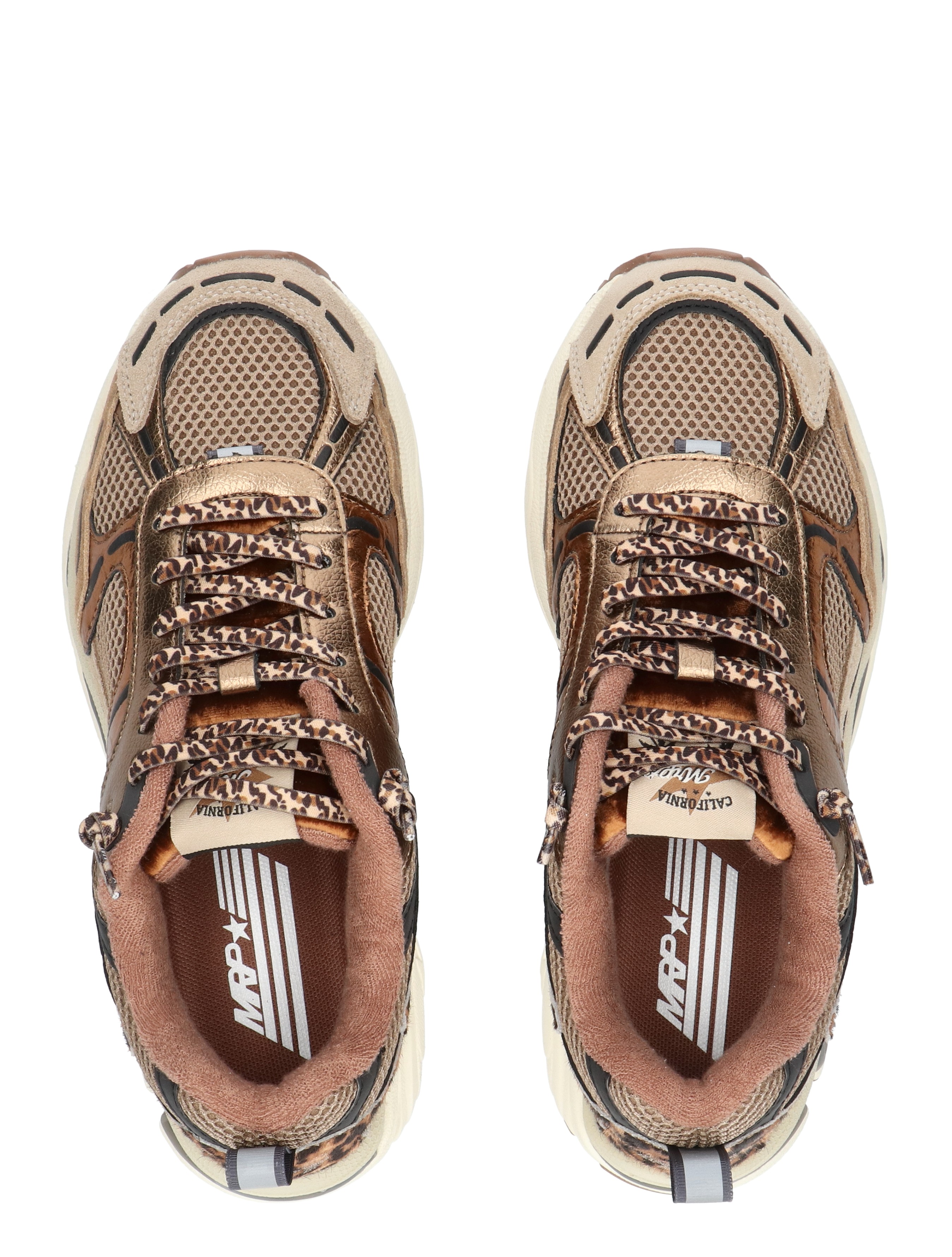 sneakers, mesh, leopard, bruin, veters