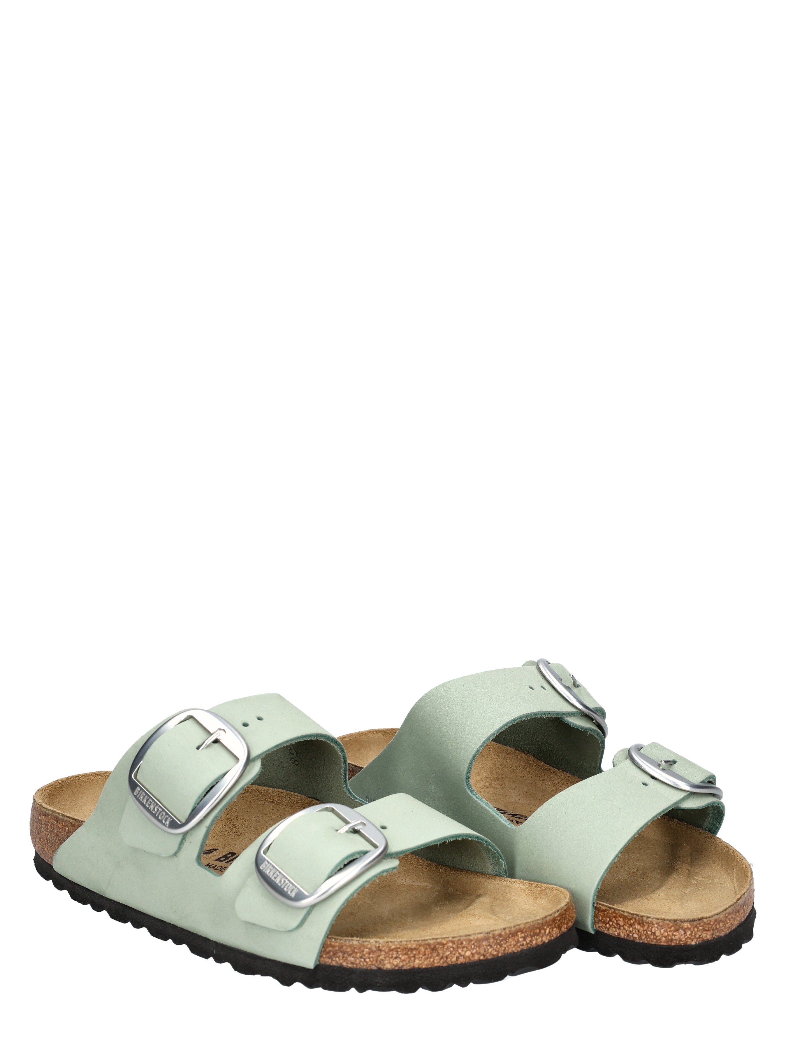 Birkenstock - Arizona Women Big Buckle Nubuck Pure Sage Narrow - Dames - Slippers - 49778_99_6
