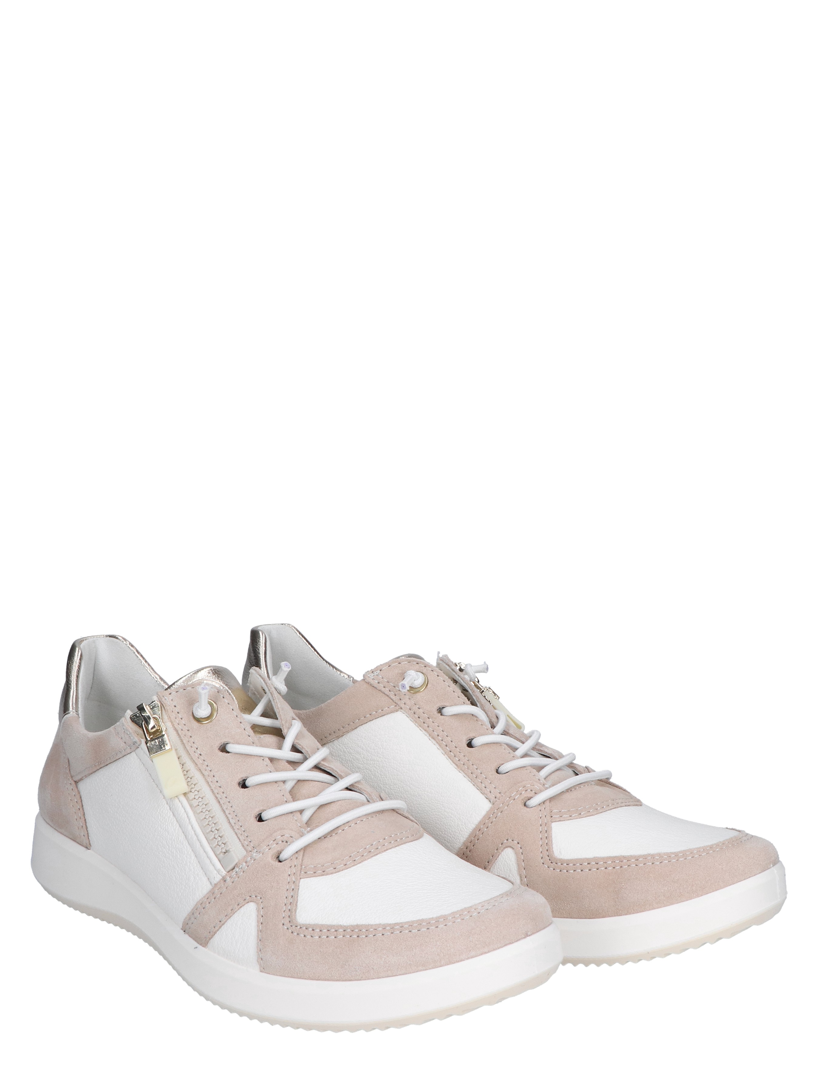 Ara - 12-23914-05 Cream Beige Silver H-Wijdte - Dames - Veterschoenen - Casual Veterschoenen - 47066_77_5