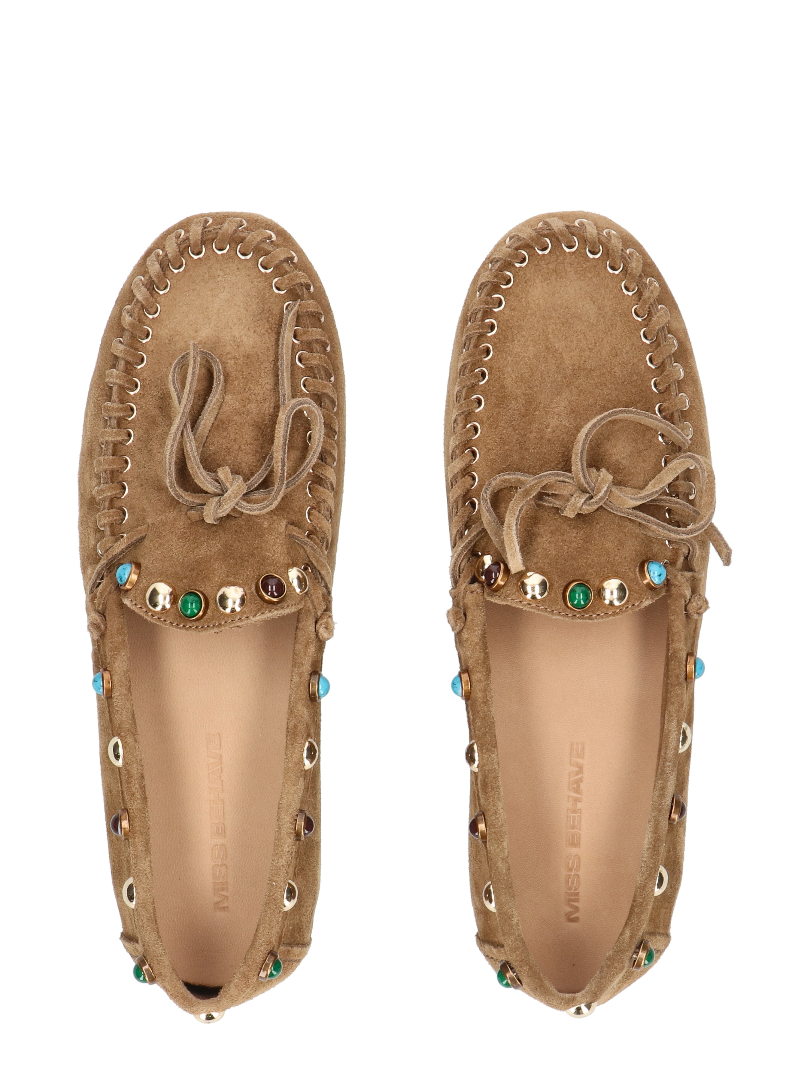 suede, moccassin, loafer, embellished, turquoise studs
