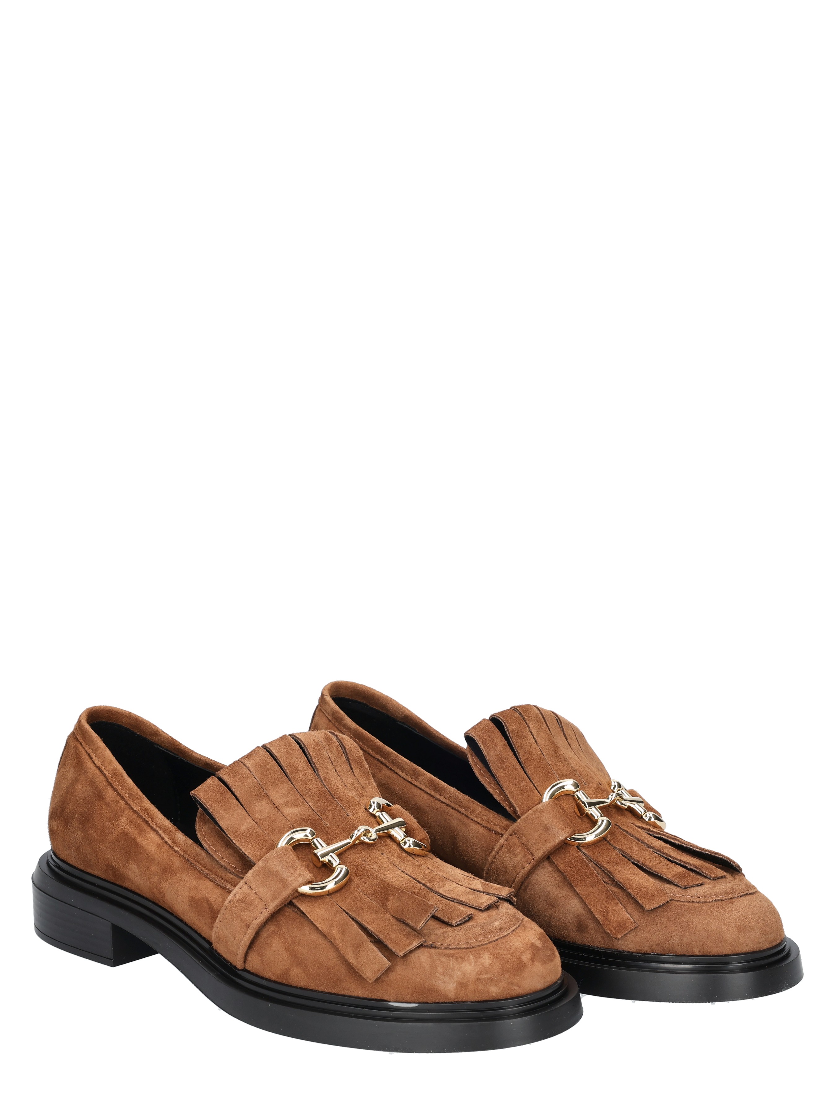 loafer, suede, brown, fringe, horsebit