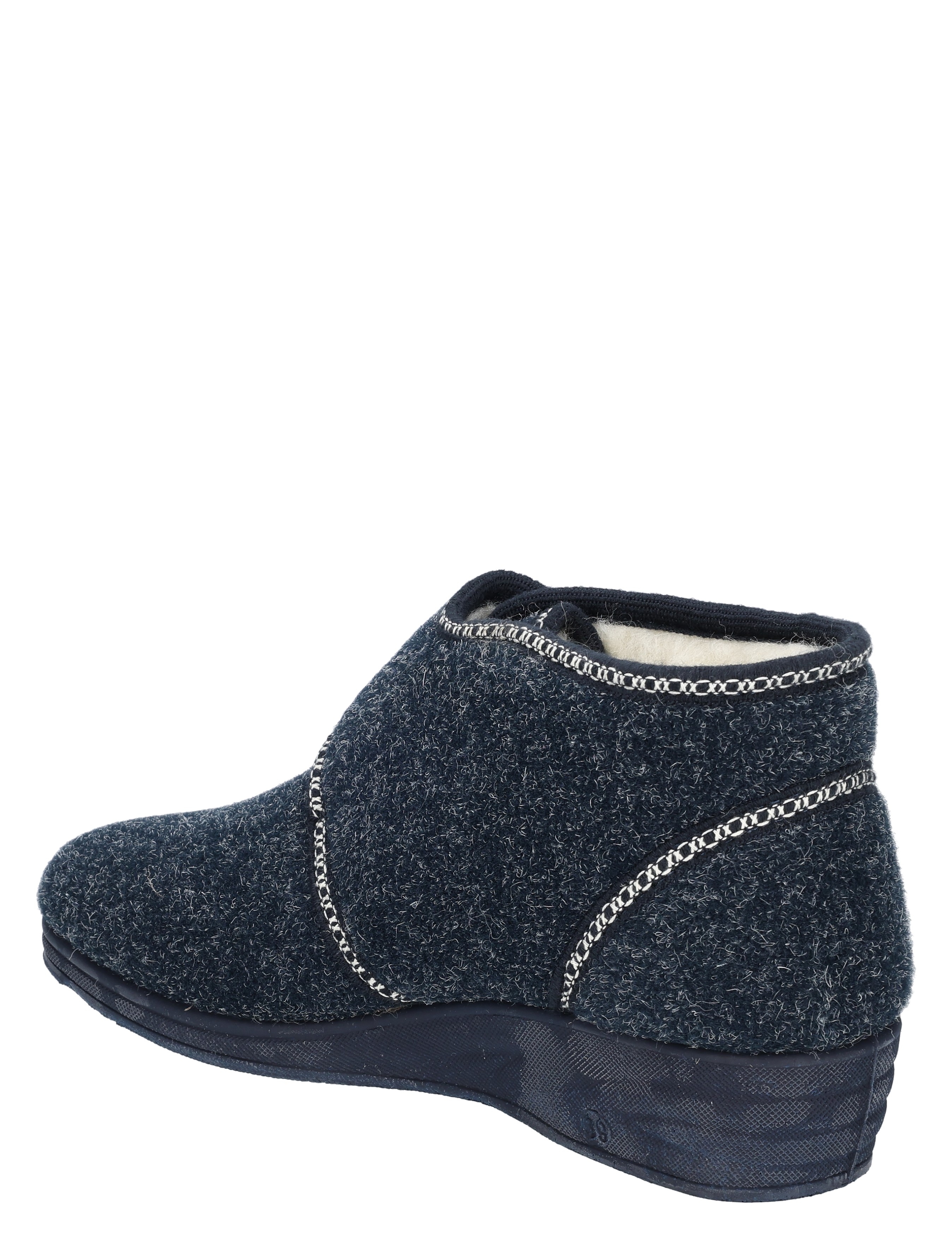 slaapzool, slip-on, wollen, donkerblauw, binnenvoering