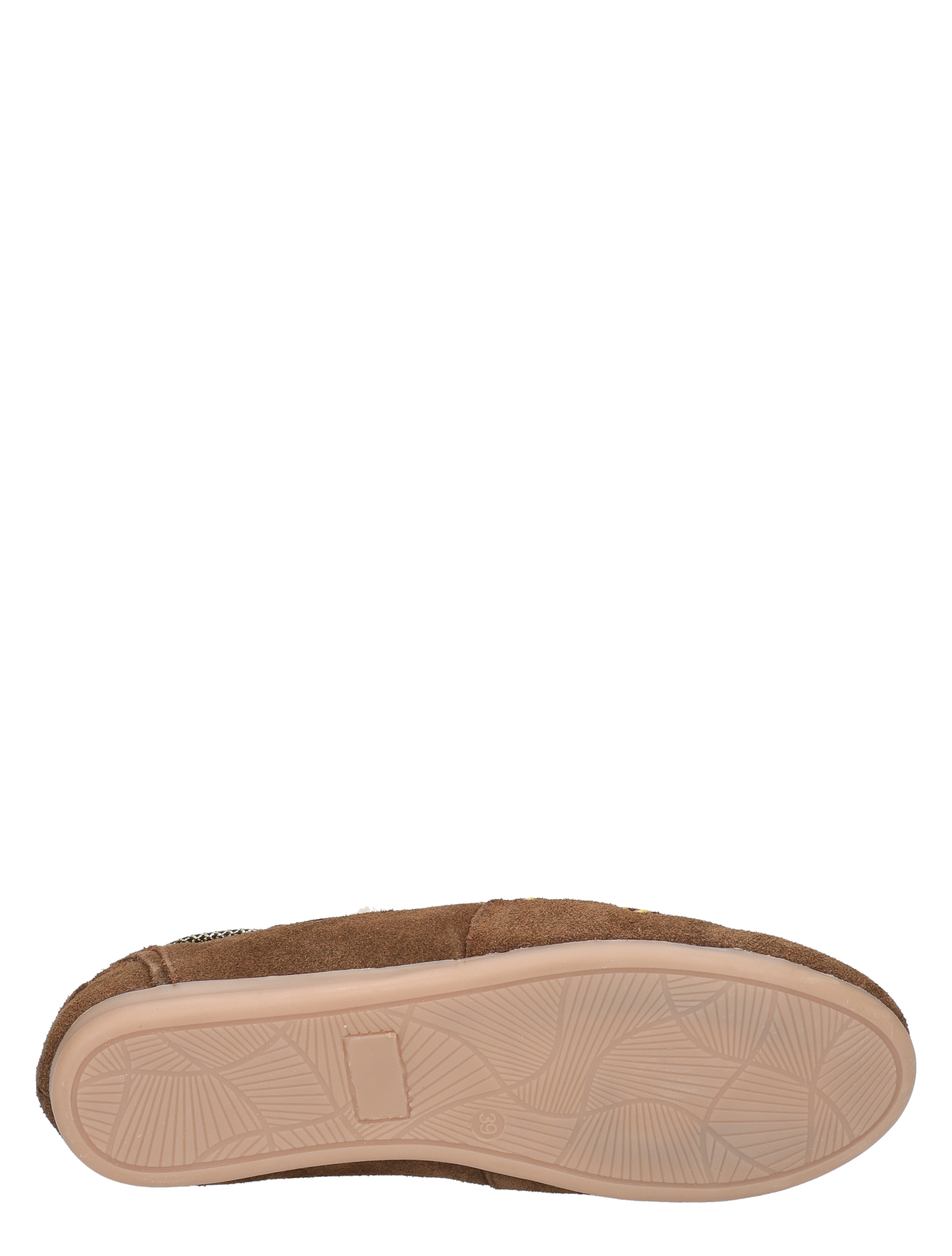 sandal, slip-on, suede, bruine, zool