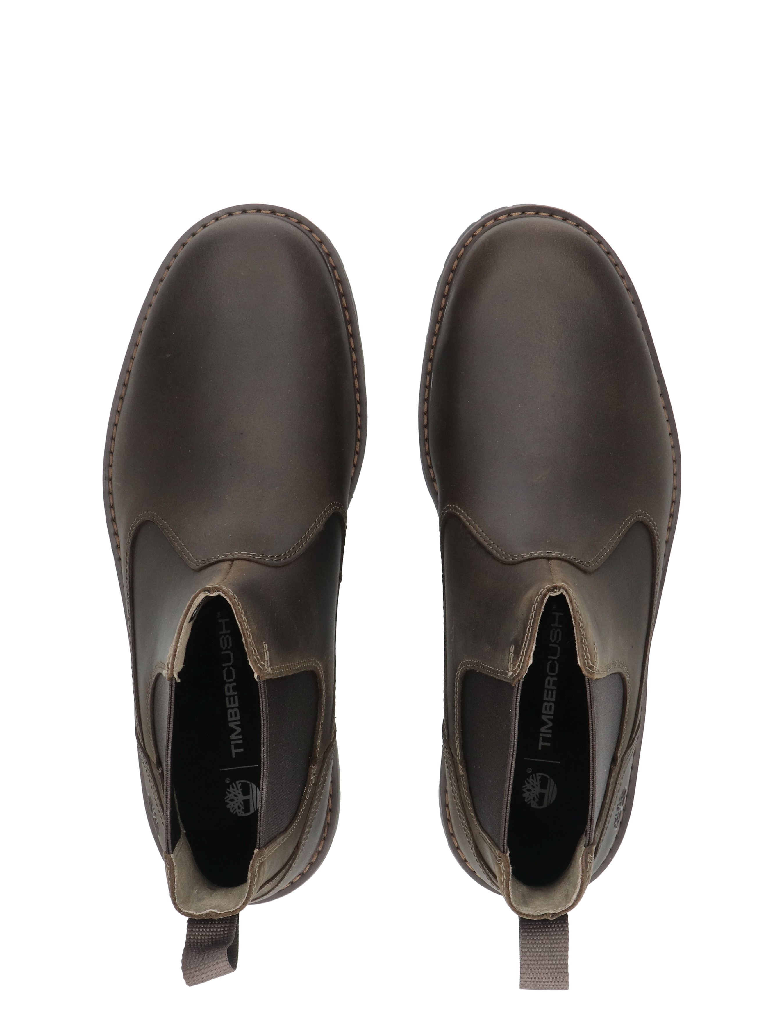 boots, bruin, leer, slip-on, enkellaarzen