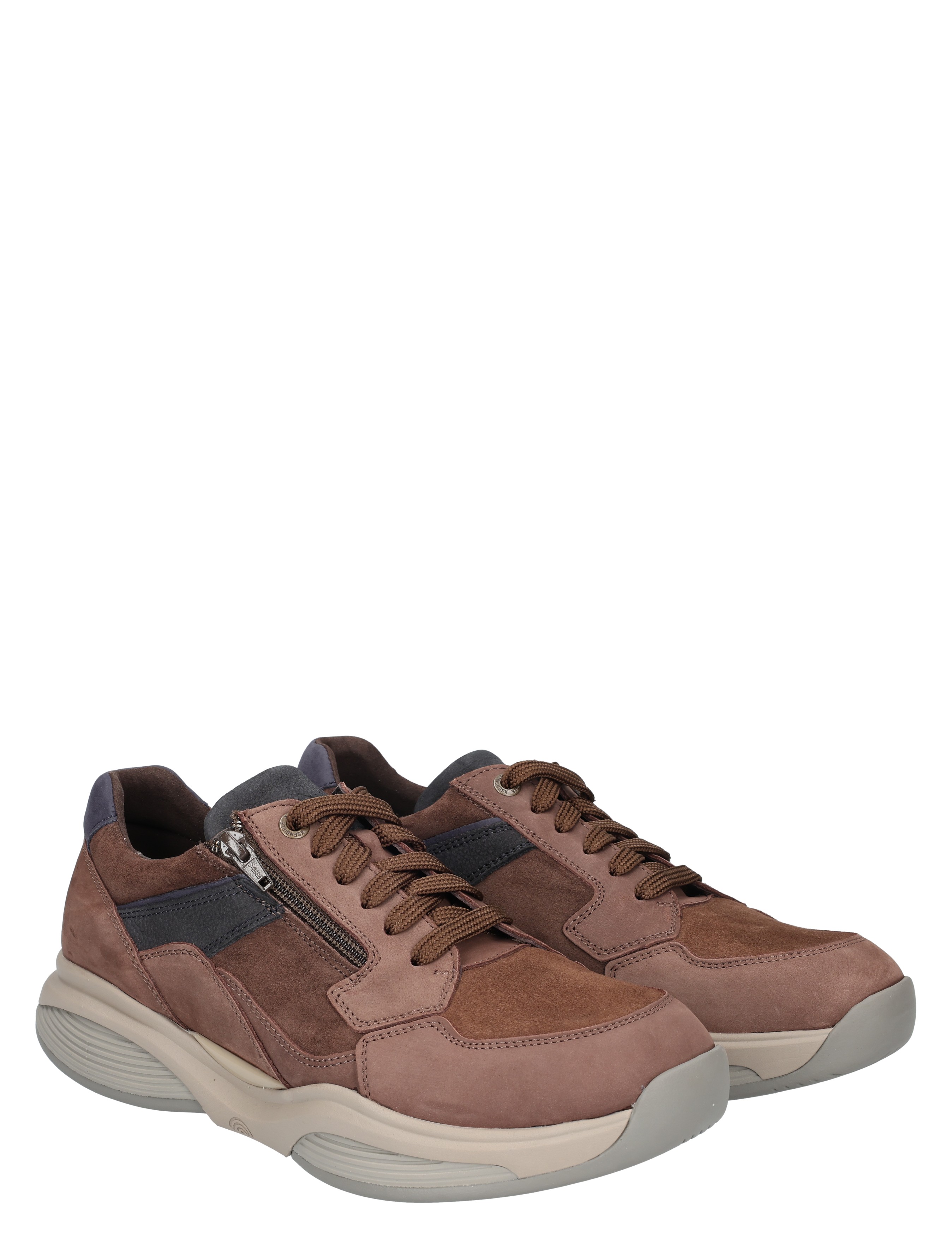 sneakers, lila bruin, suède, veters, zijklep rits