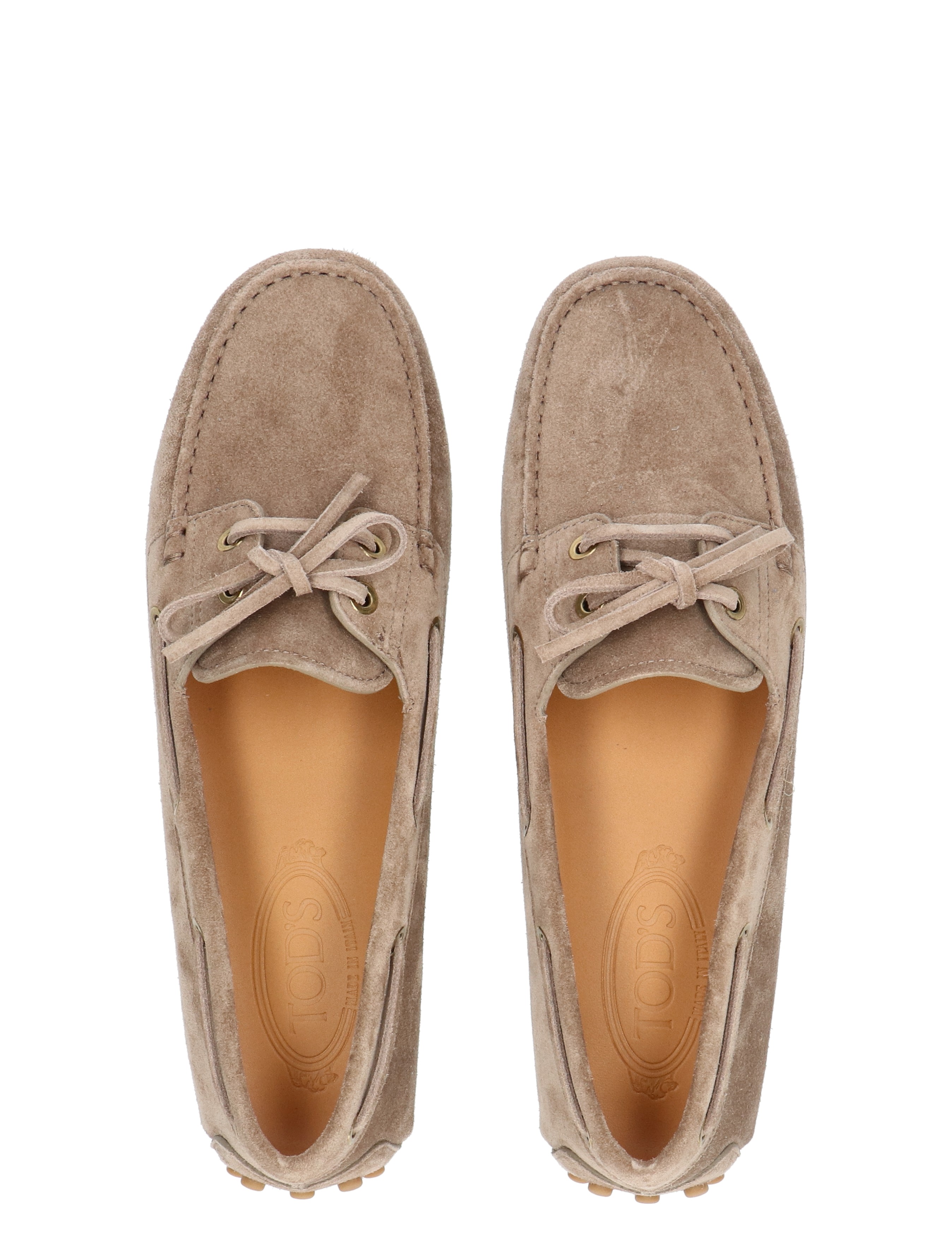 Tods - Gominno in Suede U801 Beige - Dames - Veterschoenen - Nette Veterschoenen - 49661_77_8