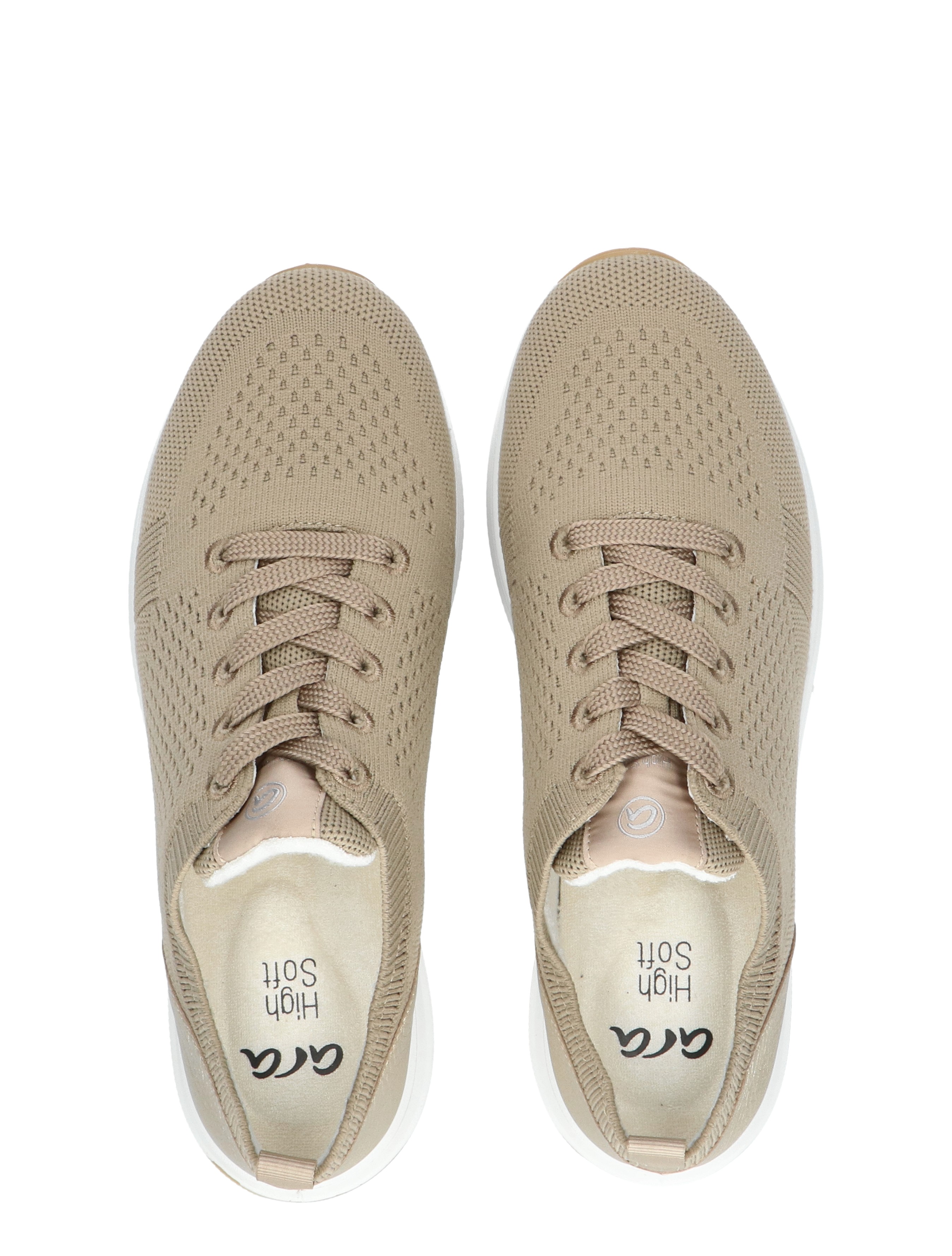 Ara - 12-24807-08 Sand Platina H-Wijdte - Sneakers - Dames - Veterschoenen - Casual Veterschoenen - Slip On Sneakers - 44020_77_7