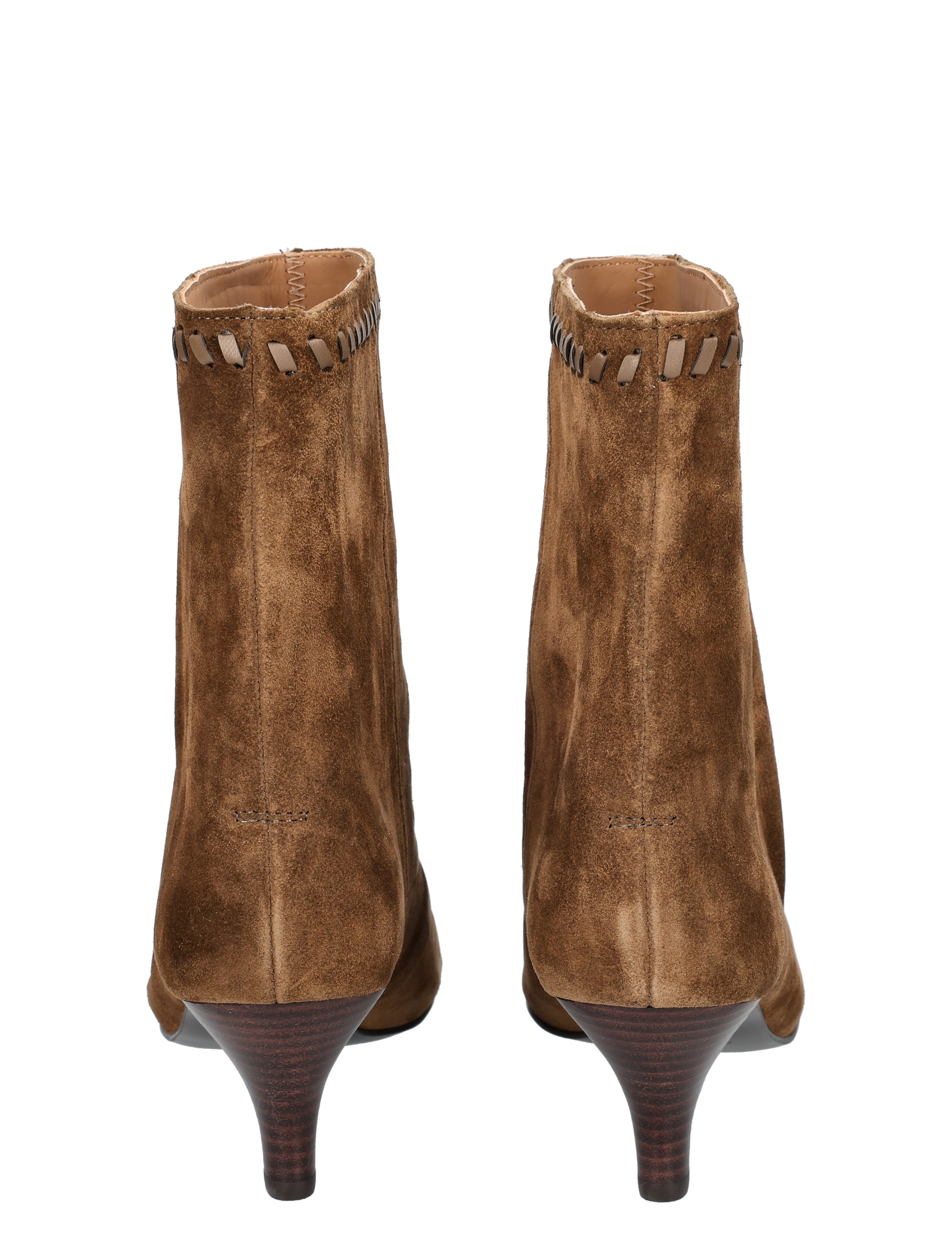 boots, ankle boots, suede, brown, stitching detail