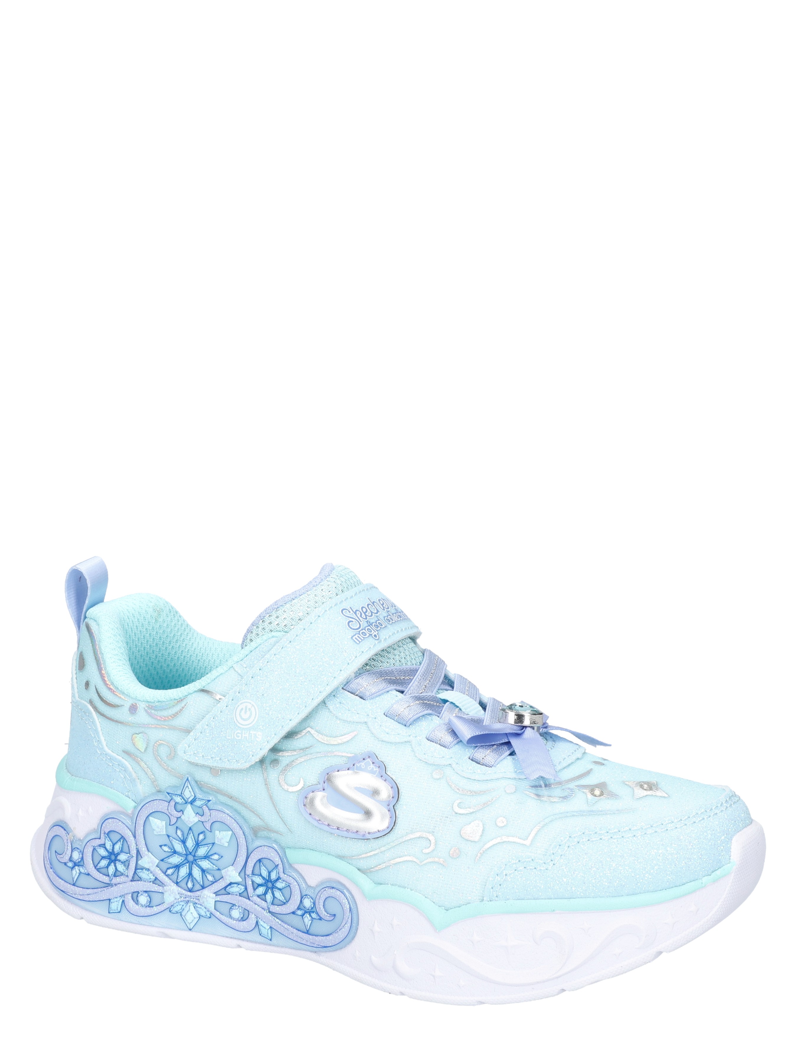 sneaker, kindersport, lichtblauw, glitter, klittenband