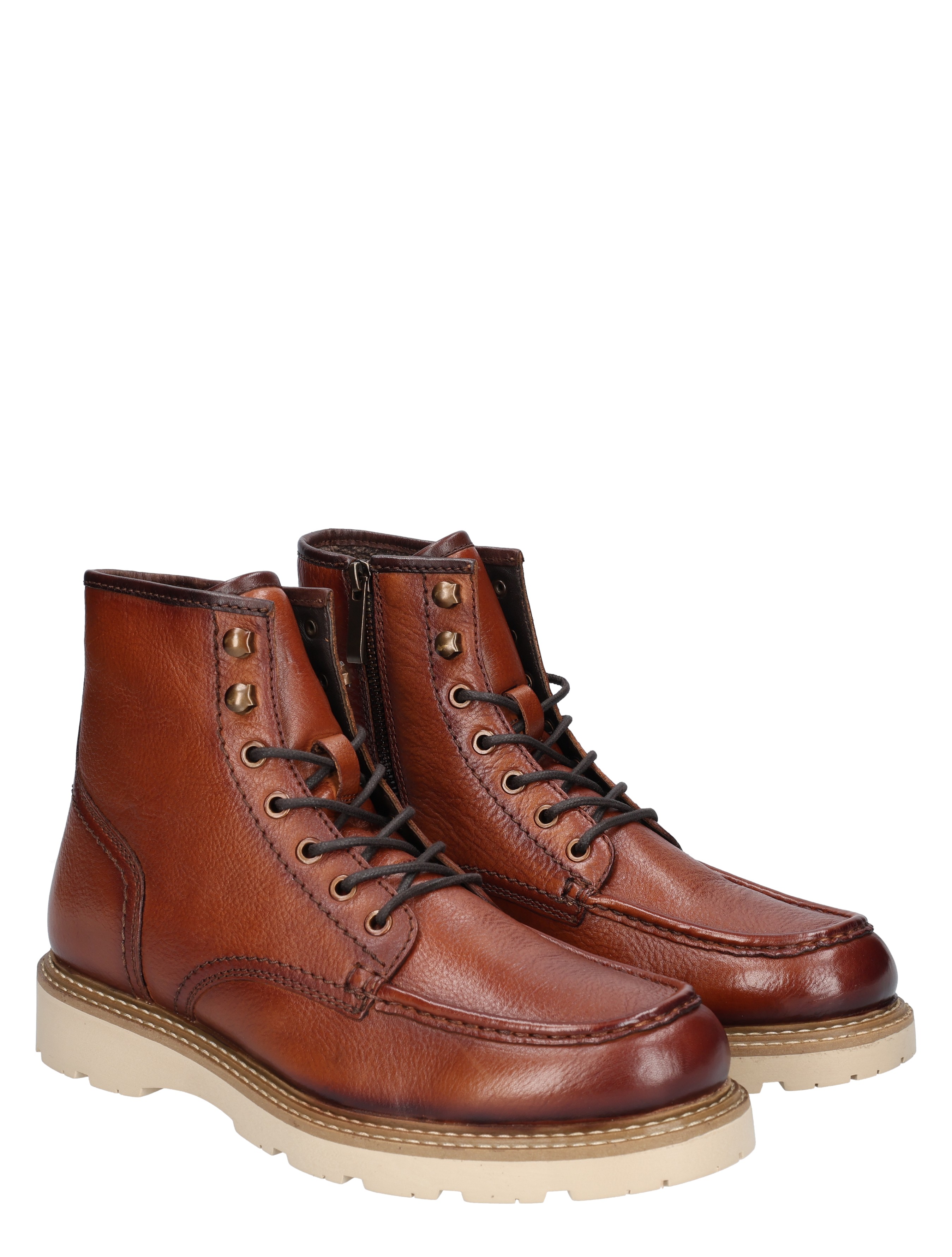 biker boots, brown leather, lacing boots, sturdy sole, ankle boots