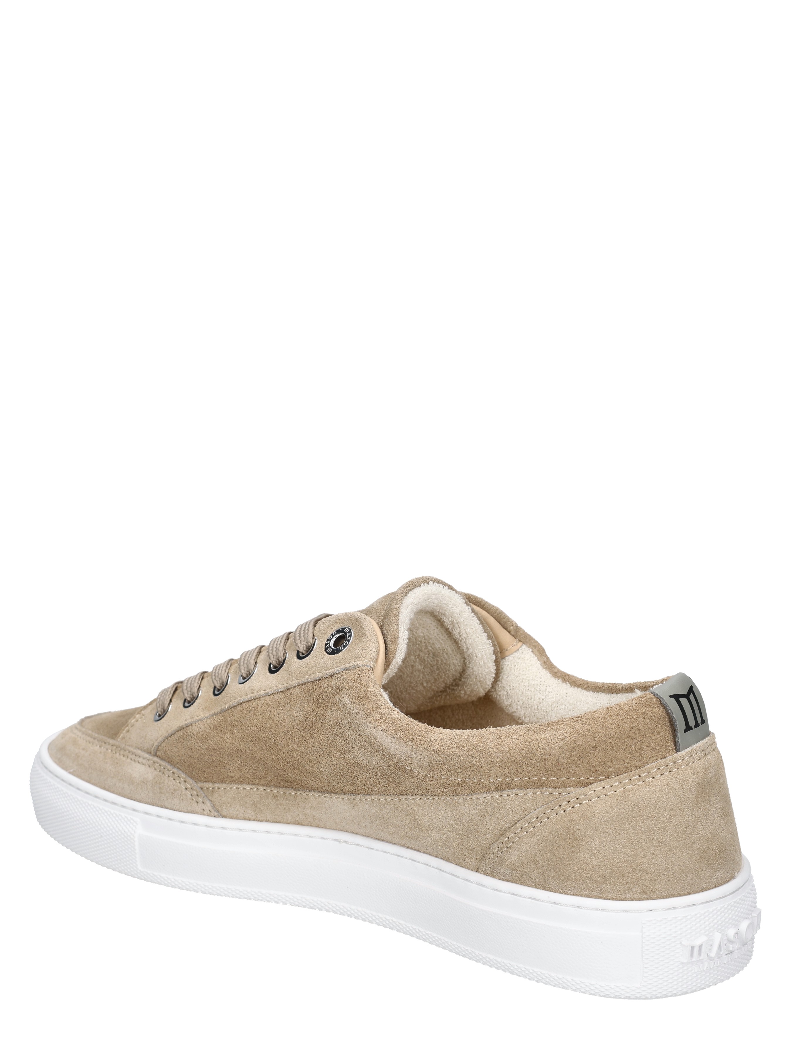 sneaker, suède, beige, witte zool, low-top