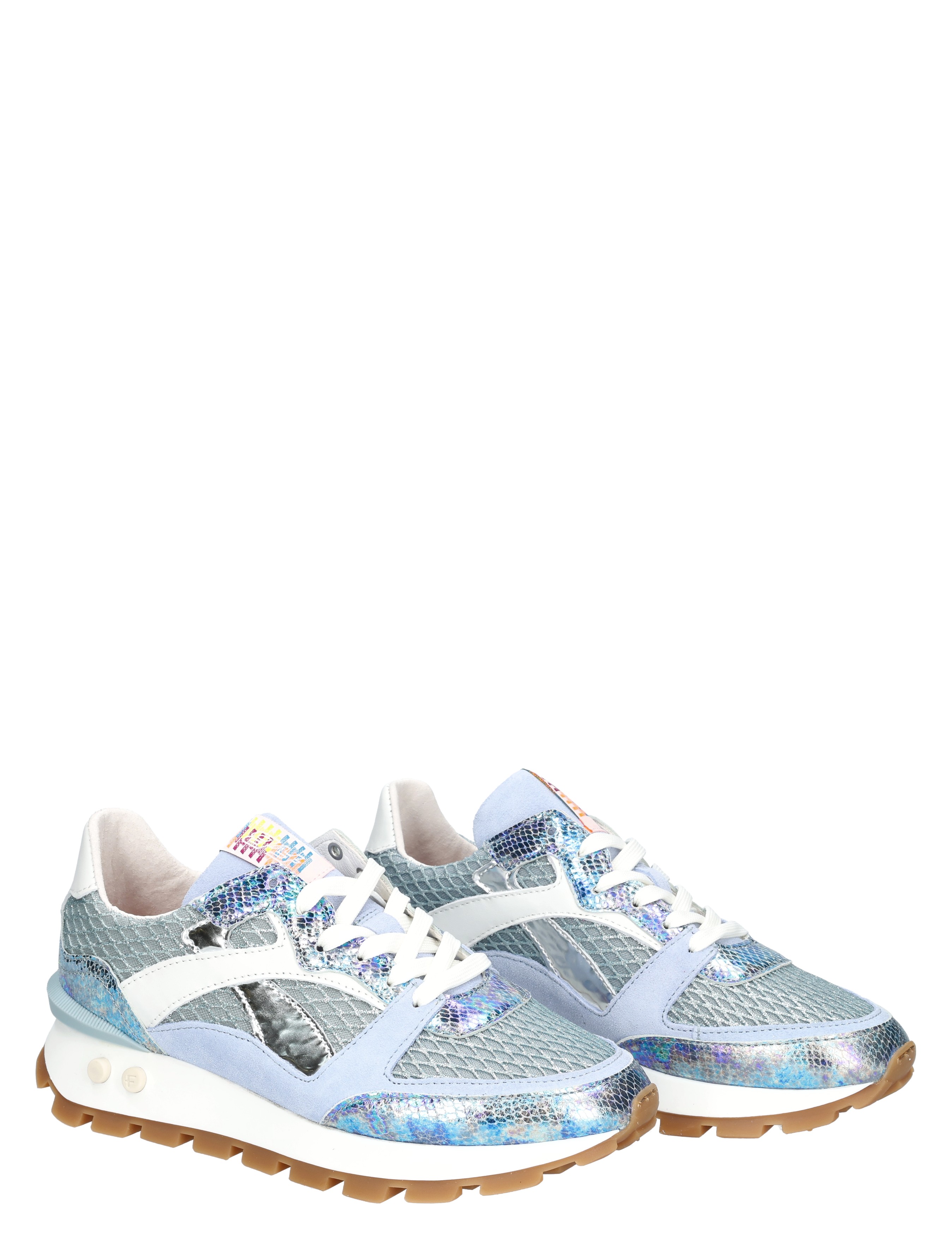 sneakers, mesh, glitter, lichtblauw, sportschoenen