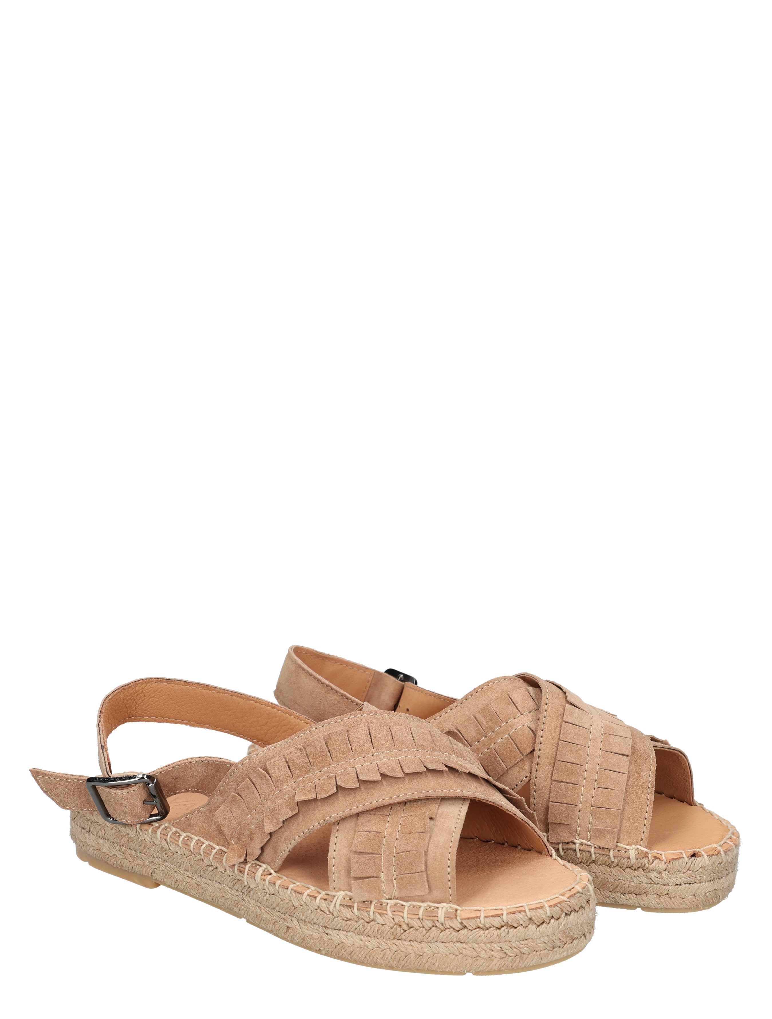 sandalen, suede, kuiltjes, strap, espartozolen