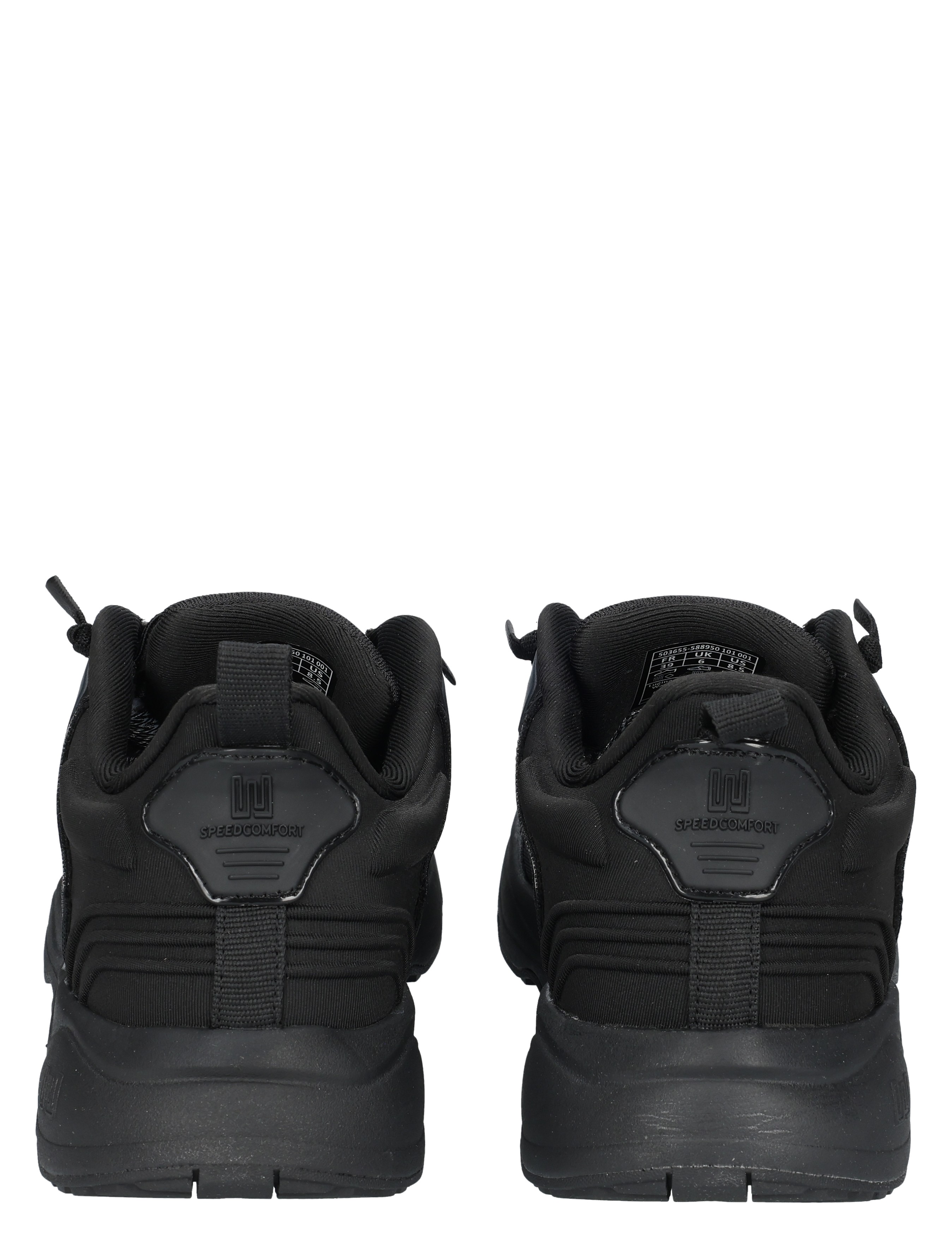 sneaker, zichtbaar achterkant, zwart, sportschoen, rubberzool