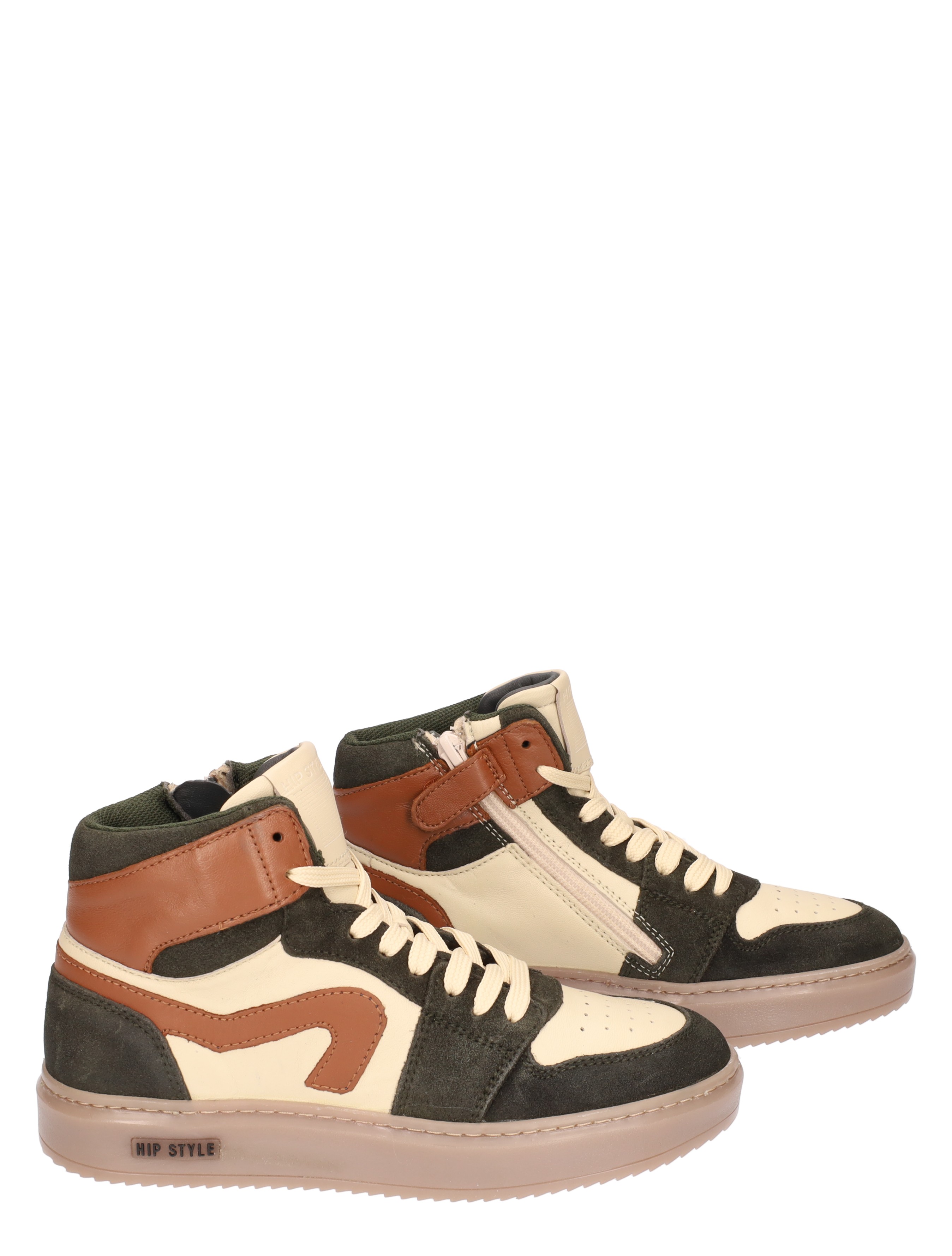 Hip - H1665 Green Combi - Meisjes - Jongens - Sneakers - Sneakers - Hoge Sneakers - Hoge Sneakers - 42433_67_7