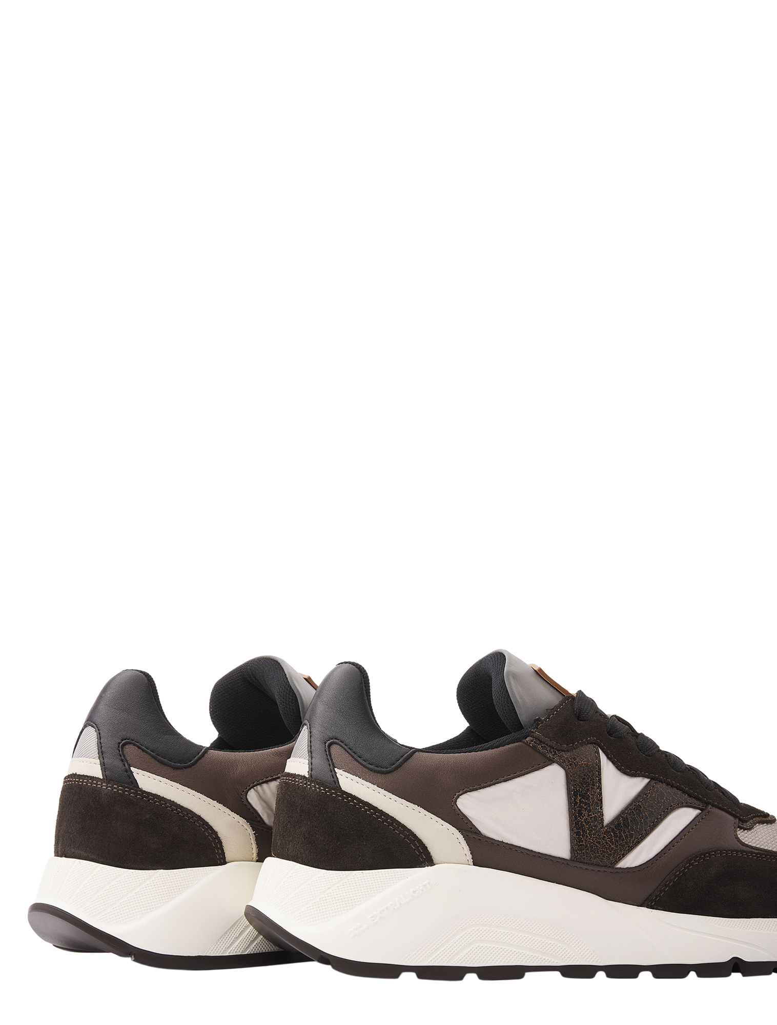 sneakers, low-cut, brown, white, suede