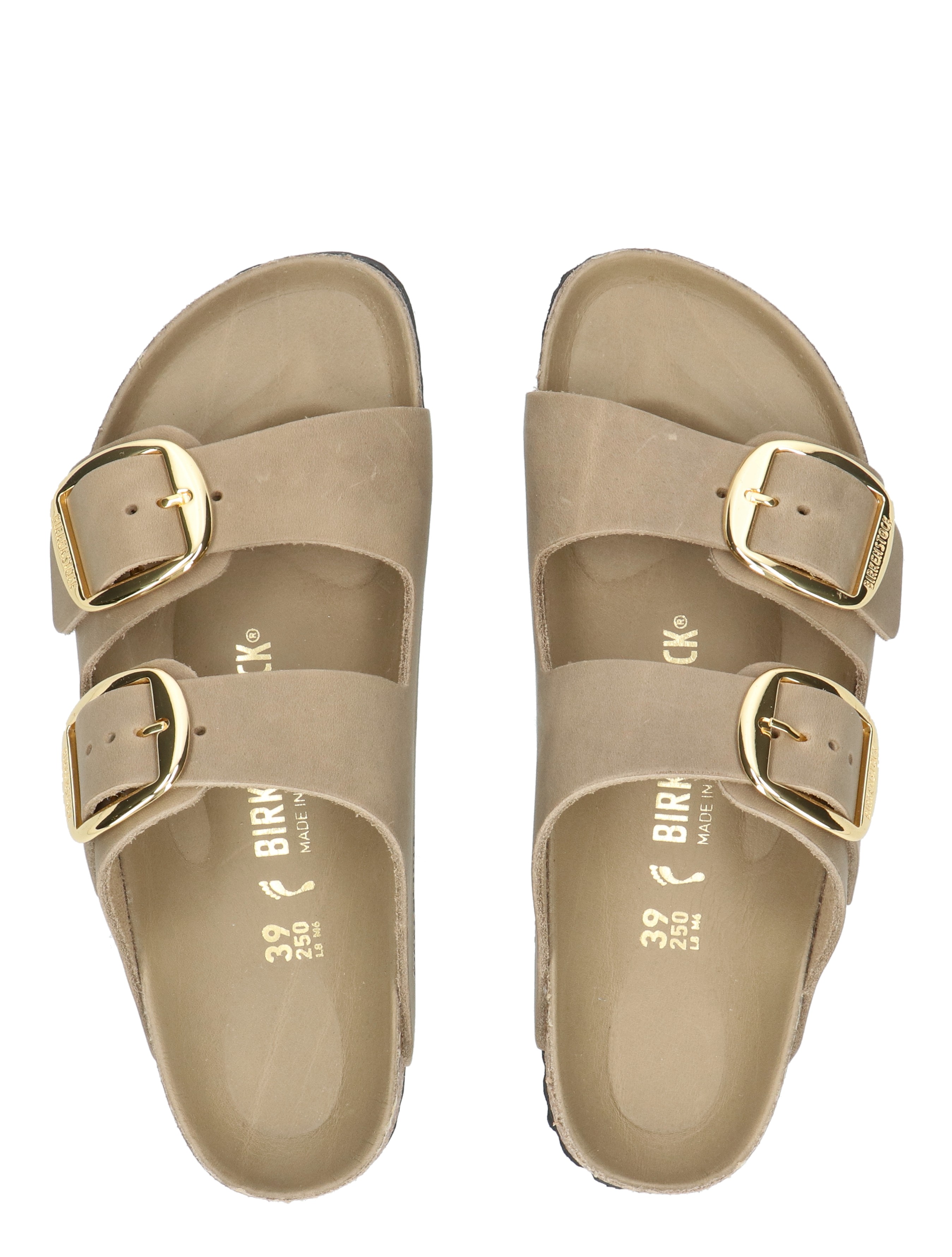 Birkenstock - Arizona Women Big Buckle Leather Oiled Tobacco - Dames - Slippers - 49857_77_1