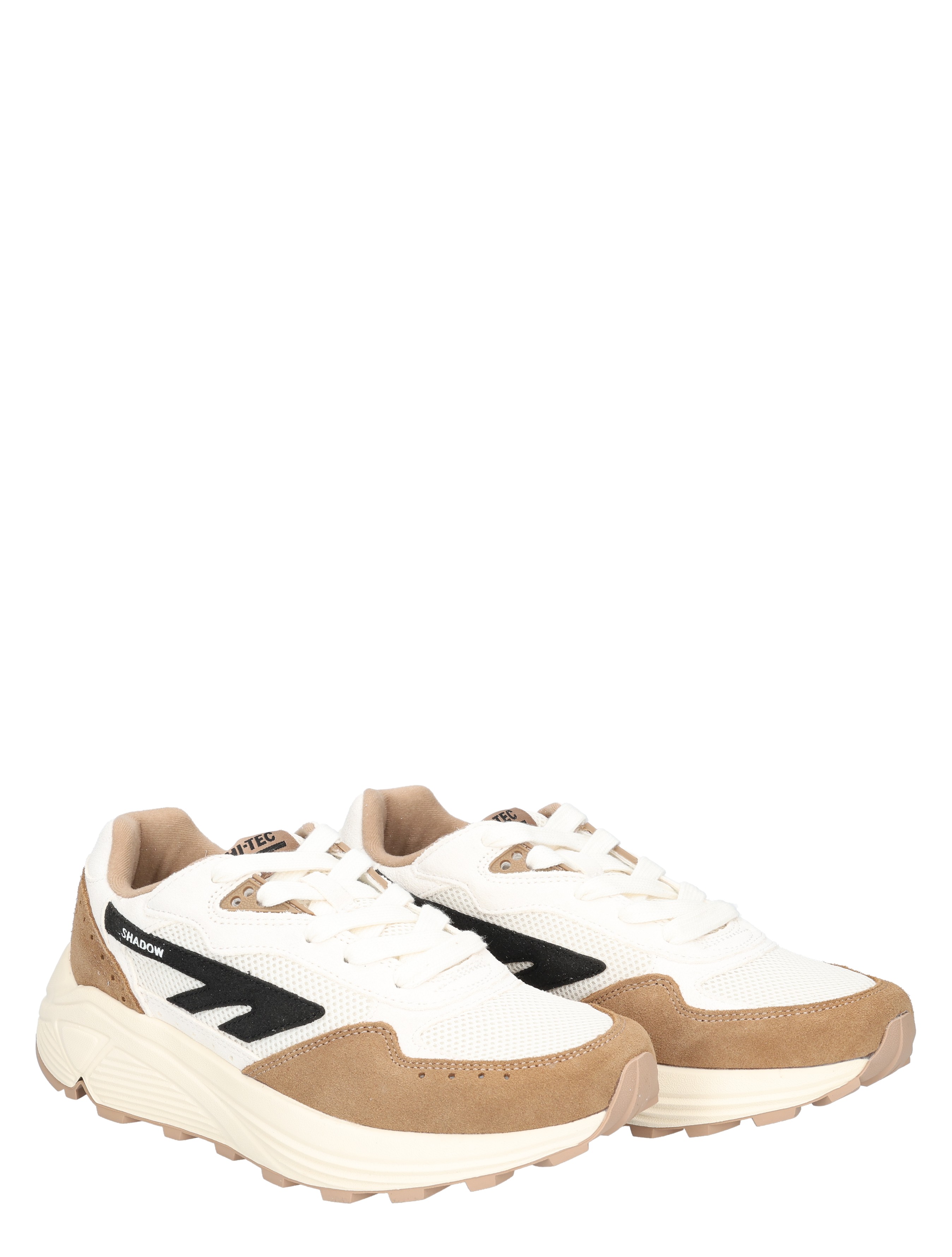 sneakers, witte schoenen, tan suède, mesh, zool met profiel