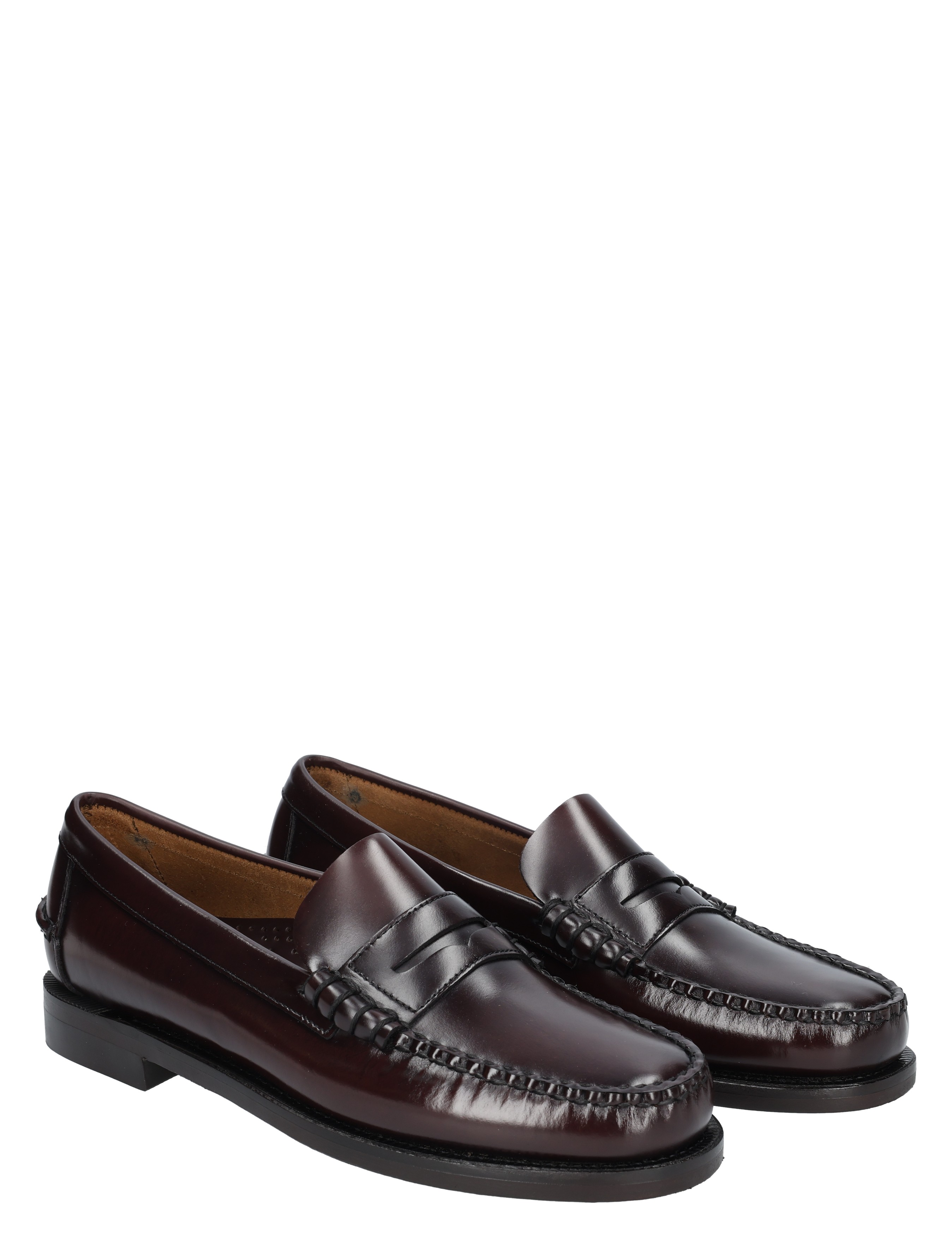 loafer, mocassin, lederen, donkerbruin, zool