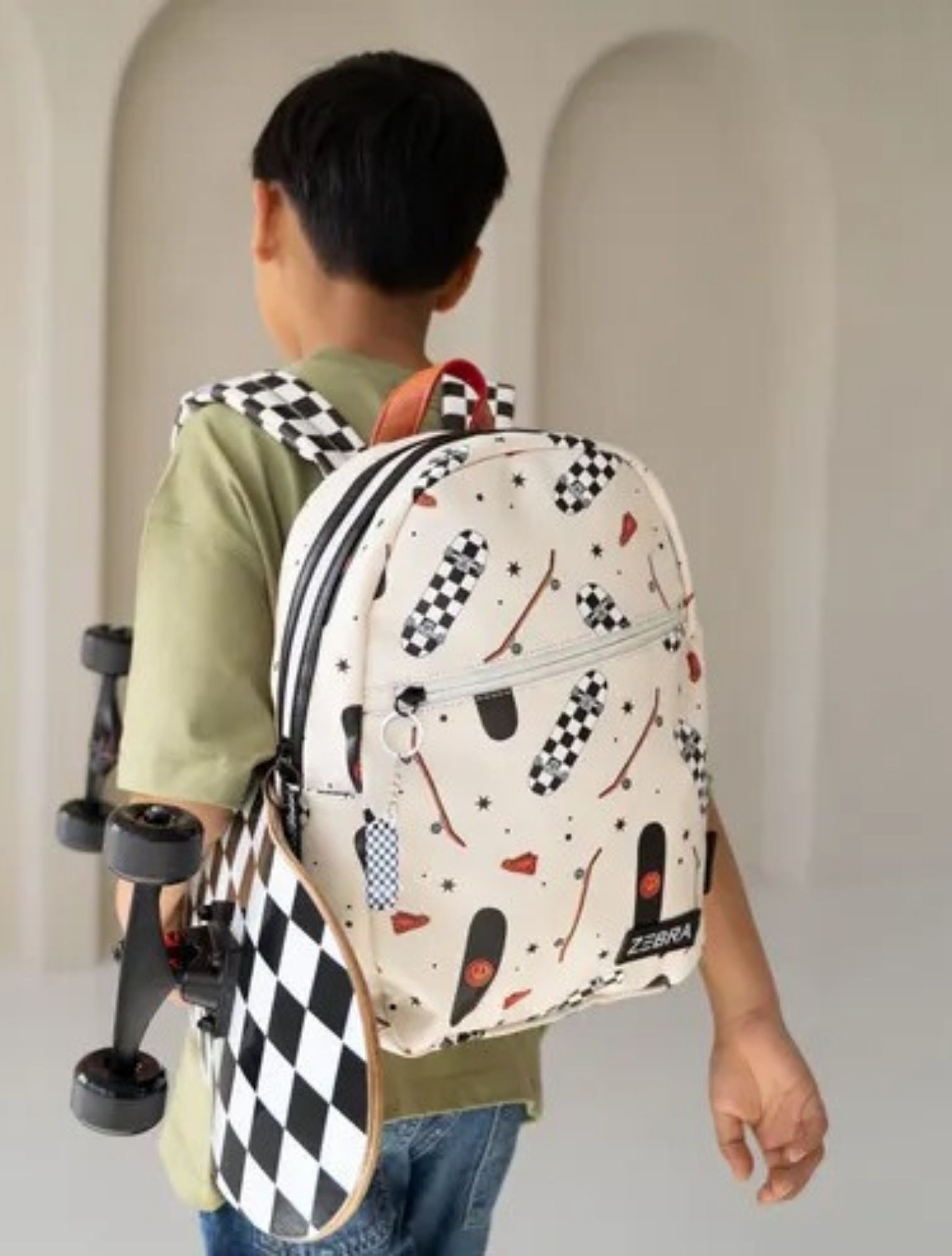 rugzak, backpack, skateboard, checkered pattern, basketbalendorp