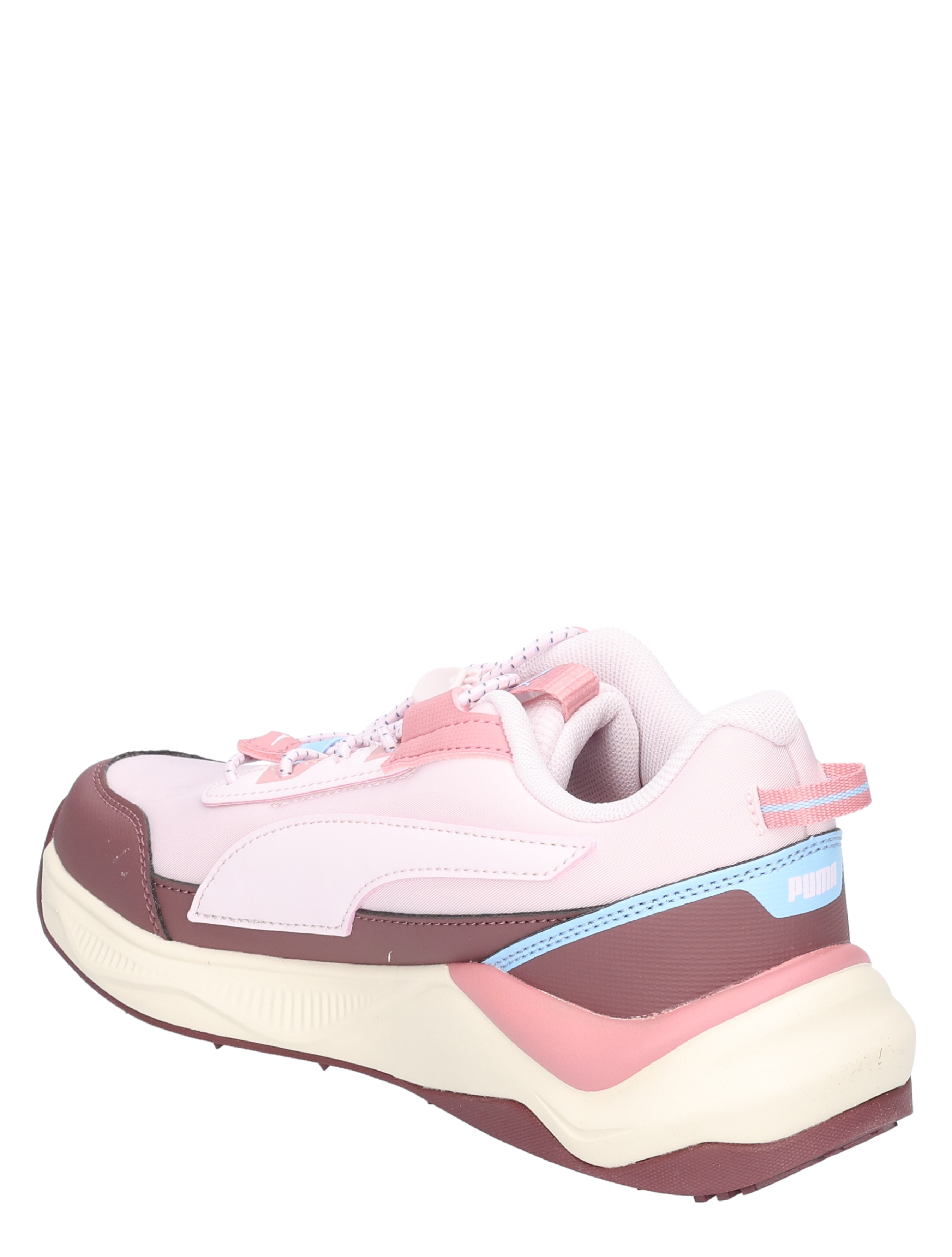 sneaker, vrouwen, roze, veters, dikke-zool