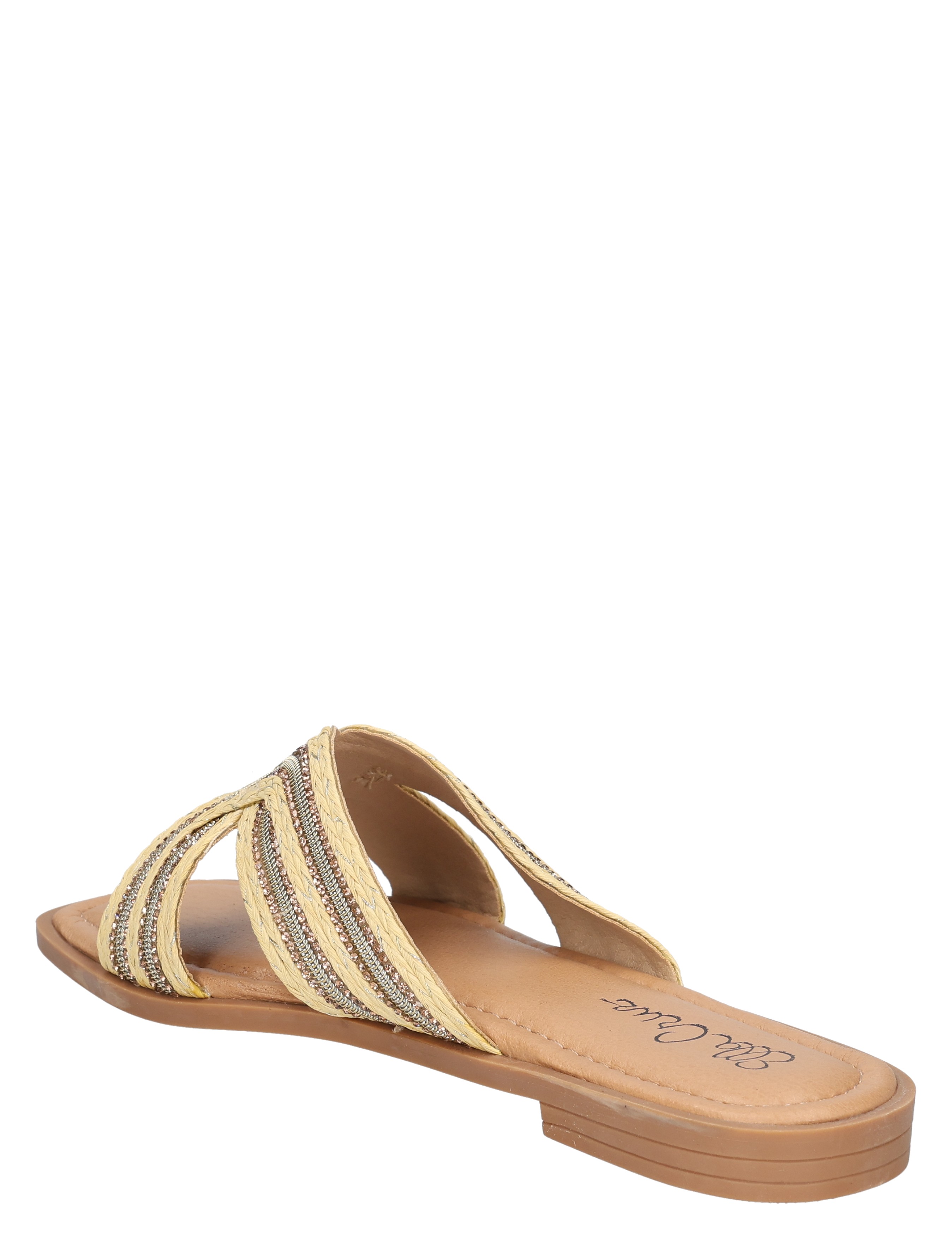 zomer, data, slipper, sandalen, strass