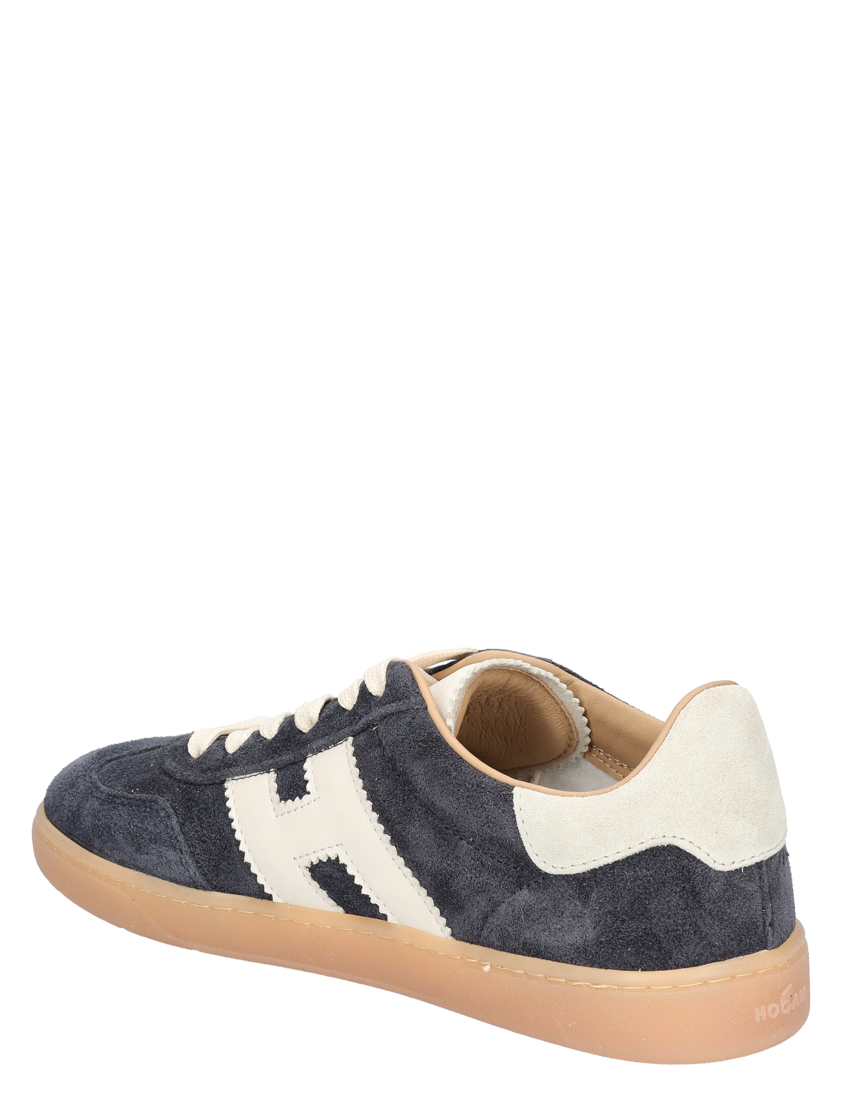 sneaker, hoge hak, suède, donkerblauw, gumzool