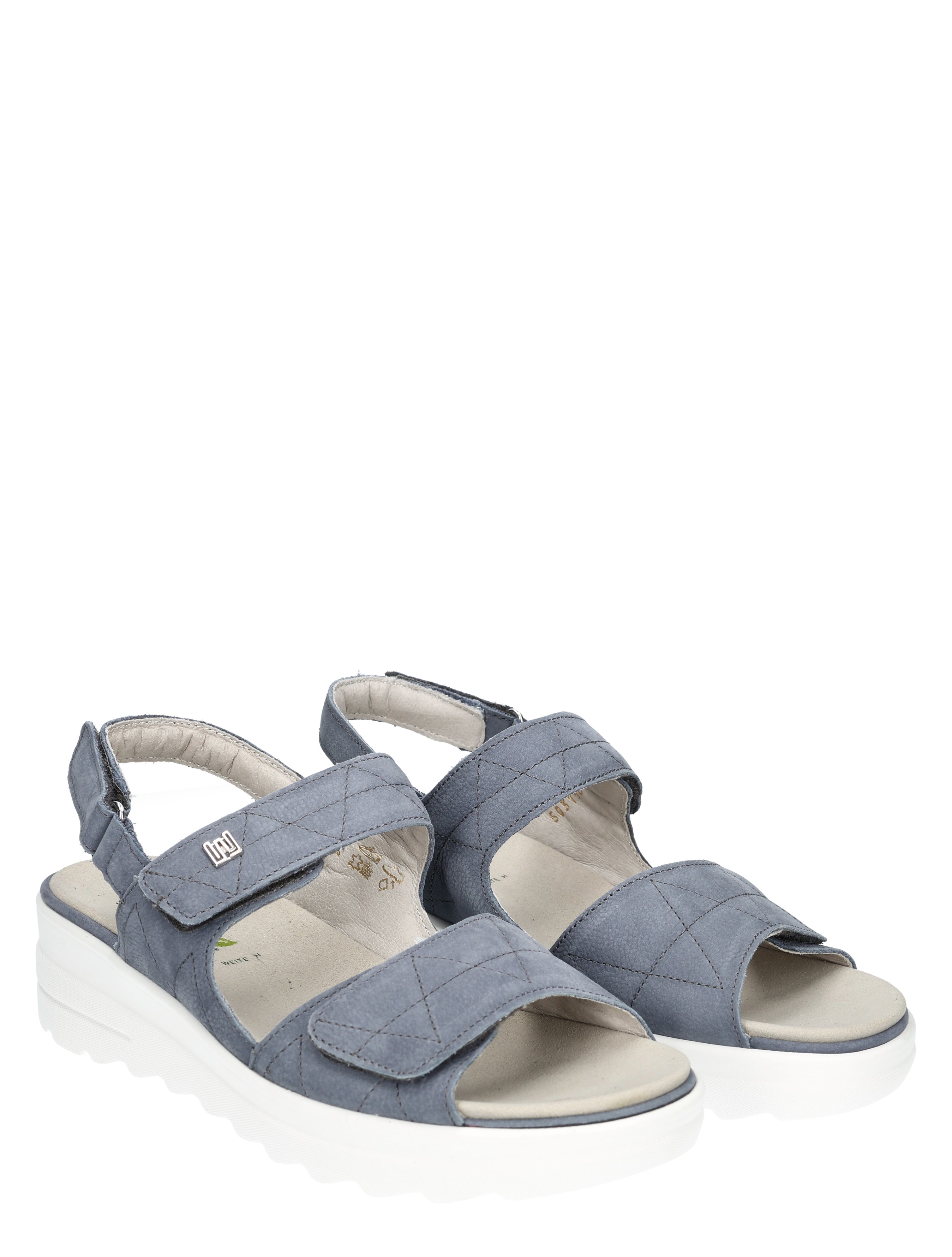 sandalen, slip-ons, dames, kussenzool?, blauwe kleur