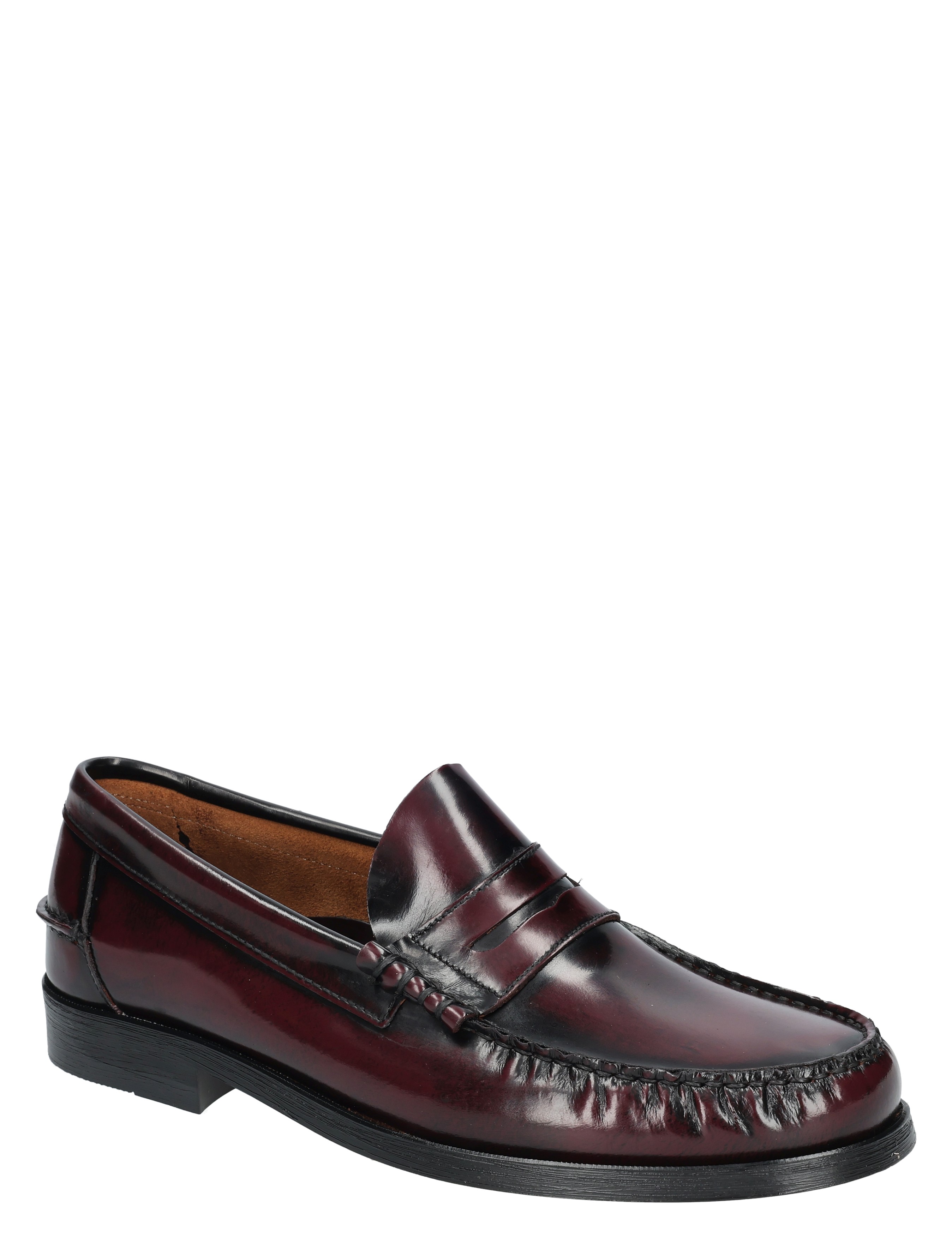 herenschoenen, loafer, burgundy, leer, mocassin