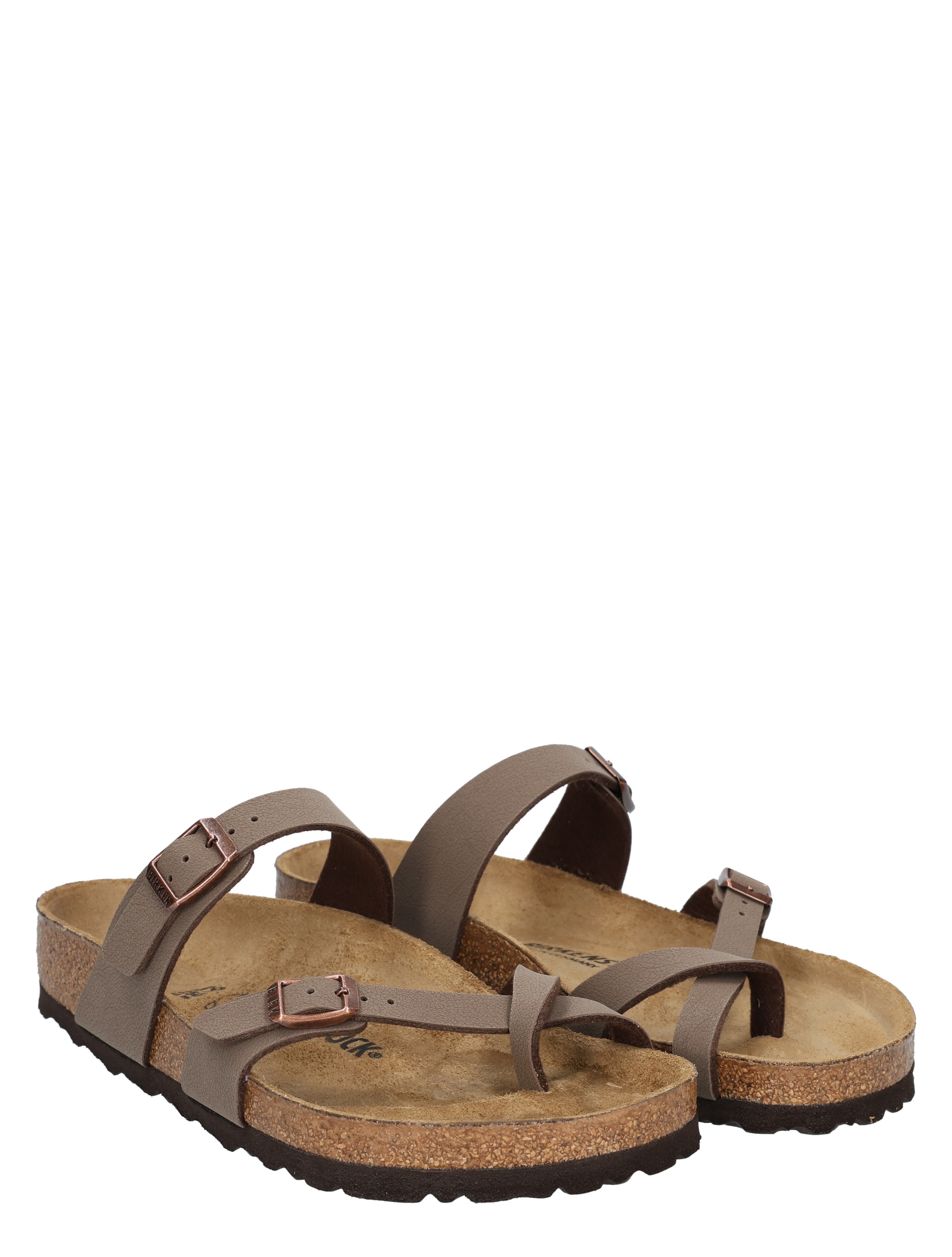 sandalen, sandal, cognac, leren, gesp