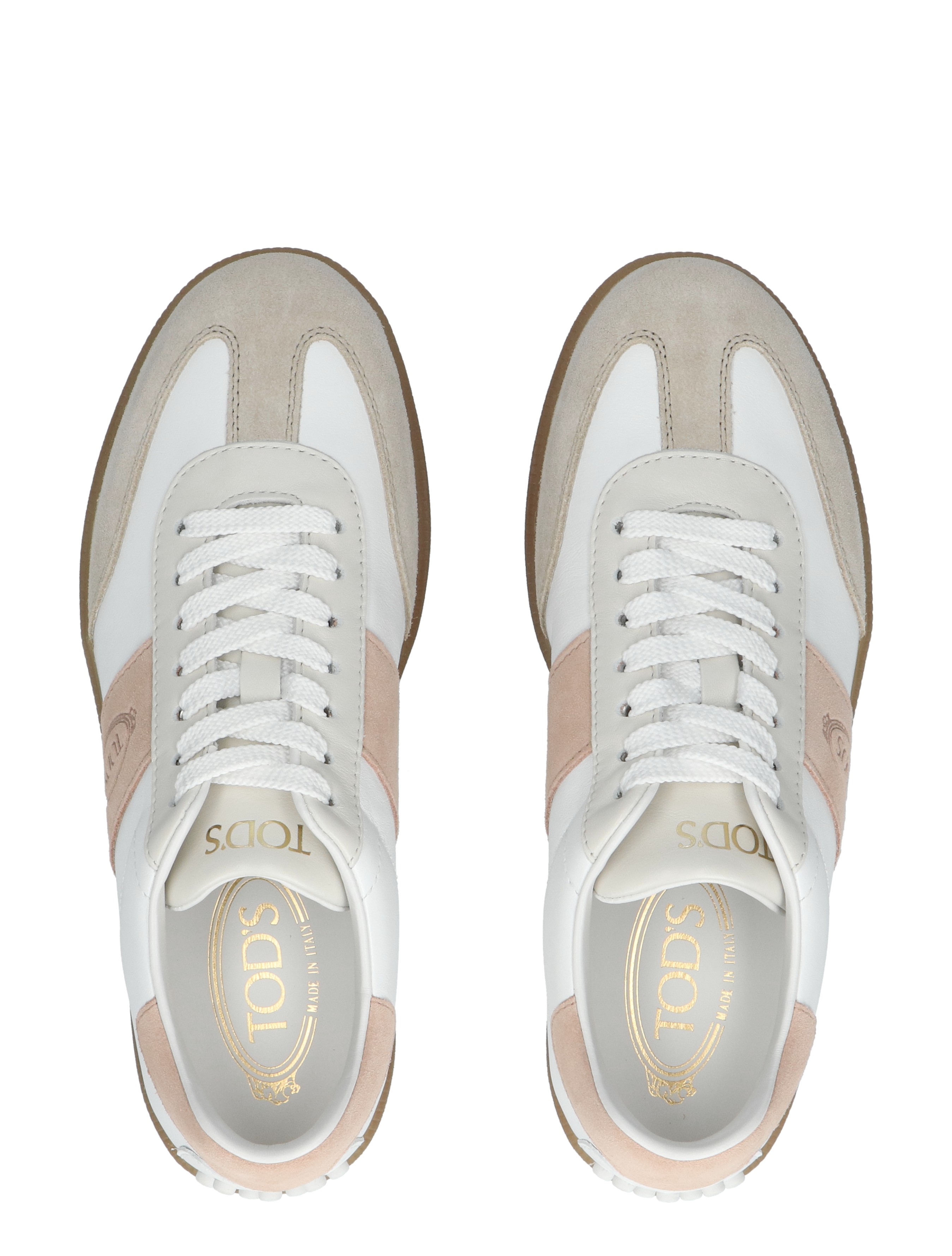 Tods - Tabs Sneakers in Leather YYG0 White Brown - Sneakers - Dames - Lage Sneakers - 47388_82_7
