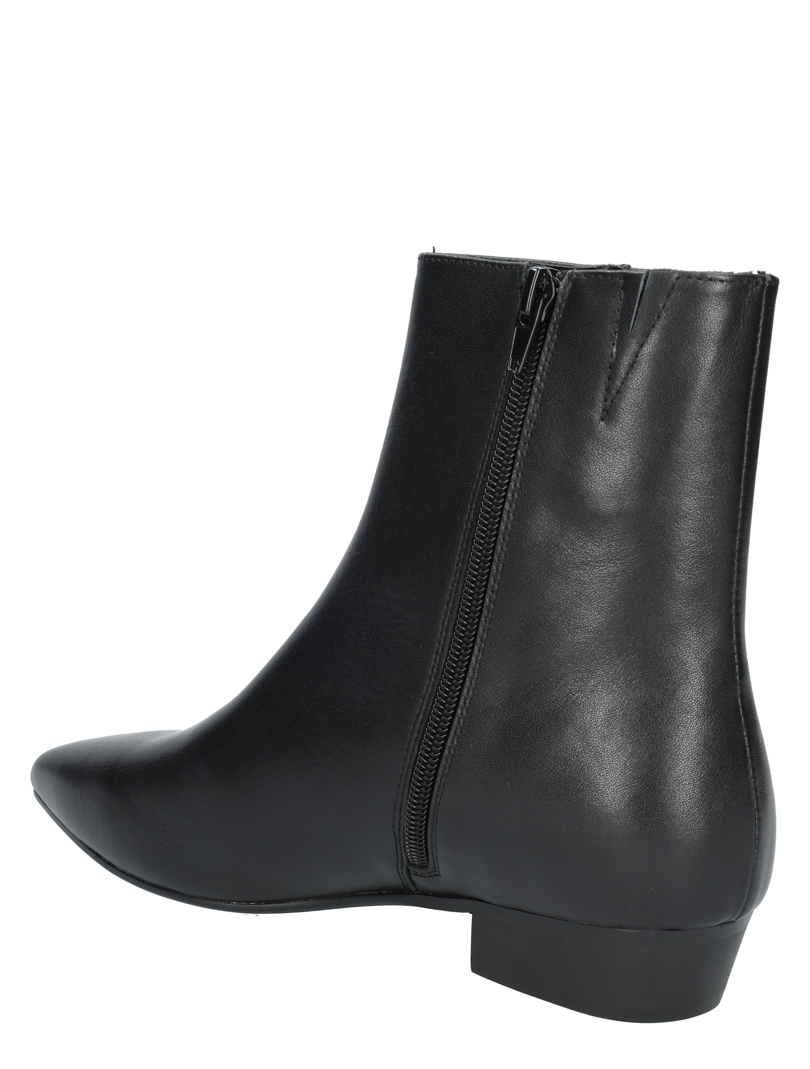 boots, ankle-boot, zwart, rits, leer