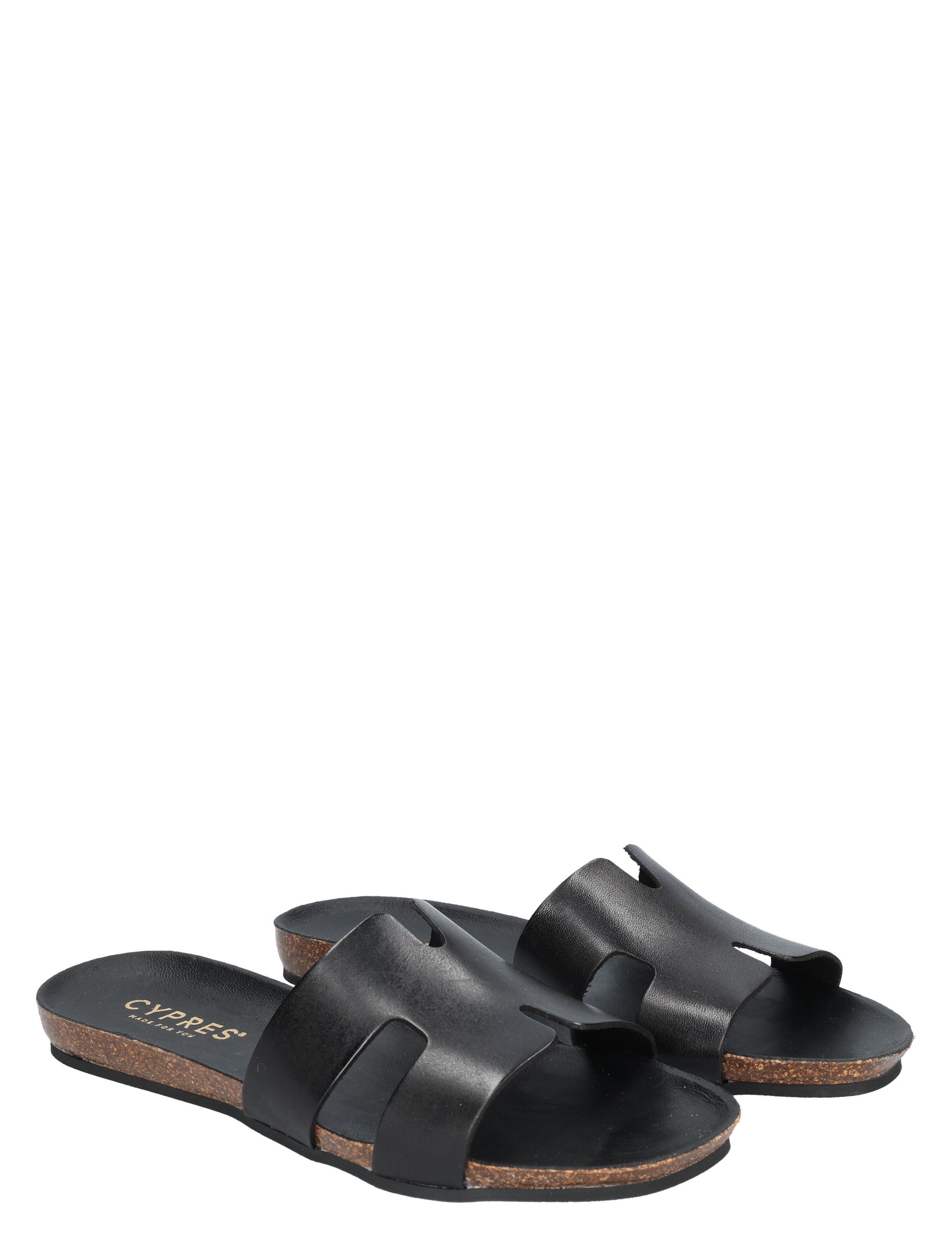 slippers, sandalen, zwarte slip-ons, zacht leer, cilinderzadel