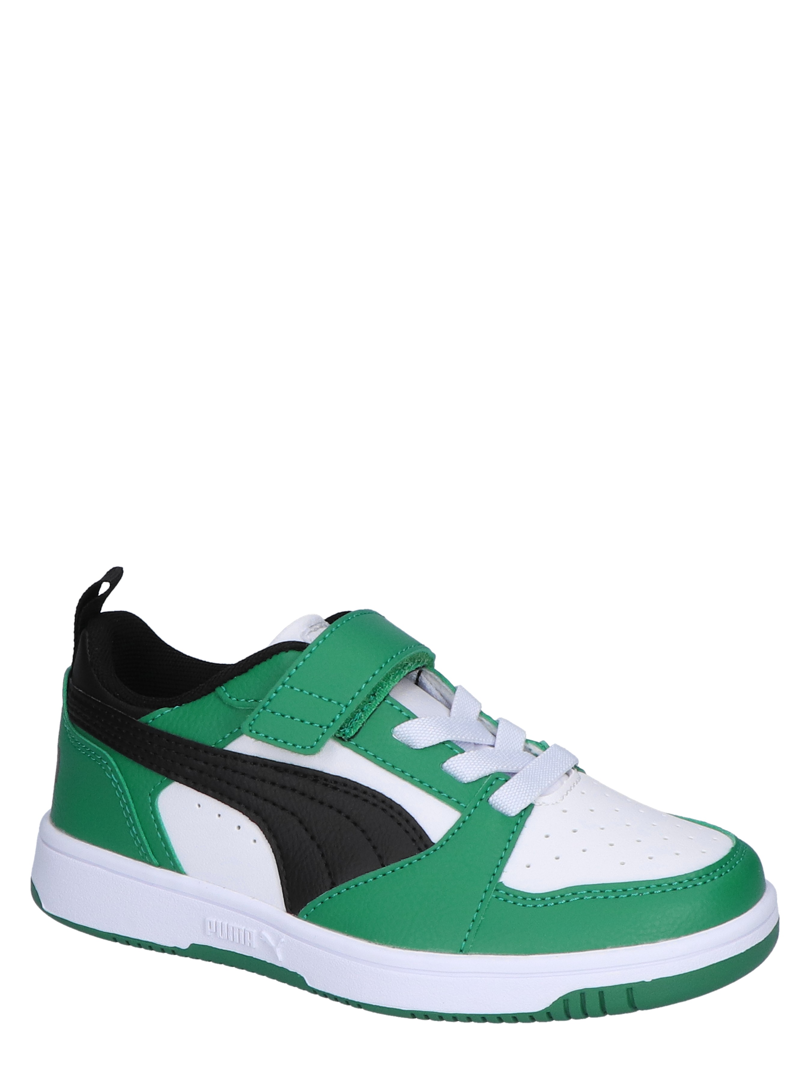 Puma - Rebound V6 Low Basket Velcro White Black Green - Meisjes - Jongens - Sneakers - Lage Sneakers - Lage Sneakers - Sneakers - Klittenbandschoenen - Klittenbandschoenen - 46452_86_3