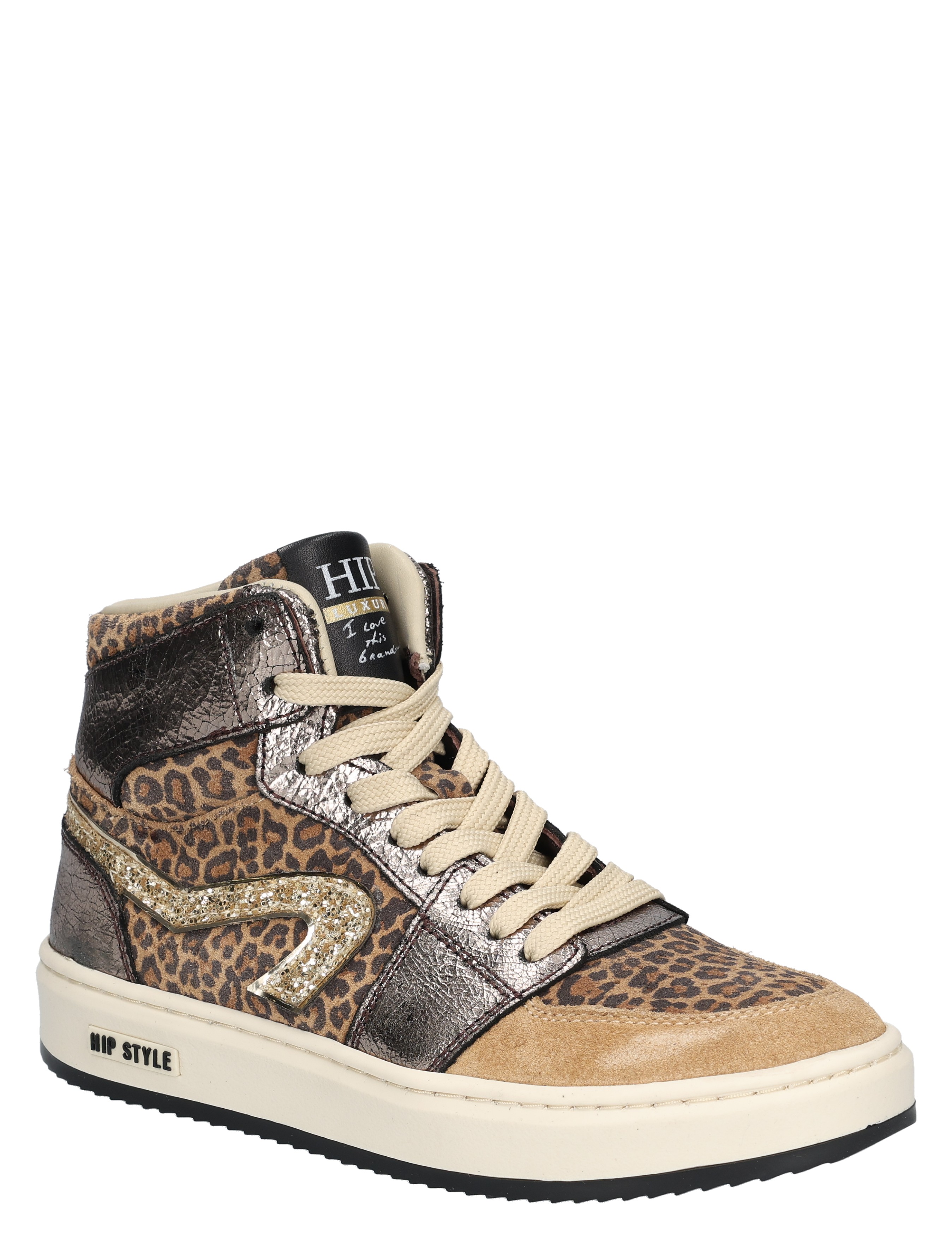 Hip - H1765 Natural Combi - Meisjes - Sneakers - Hoge Sneakers - 49272_22_3