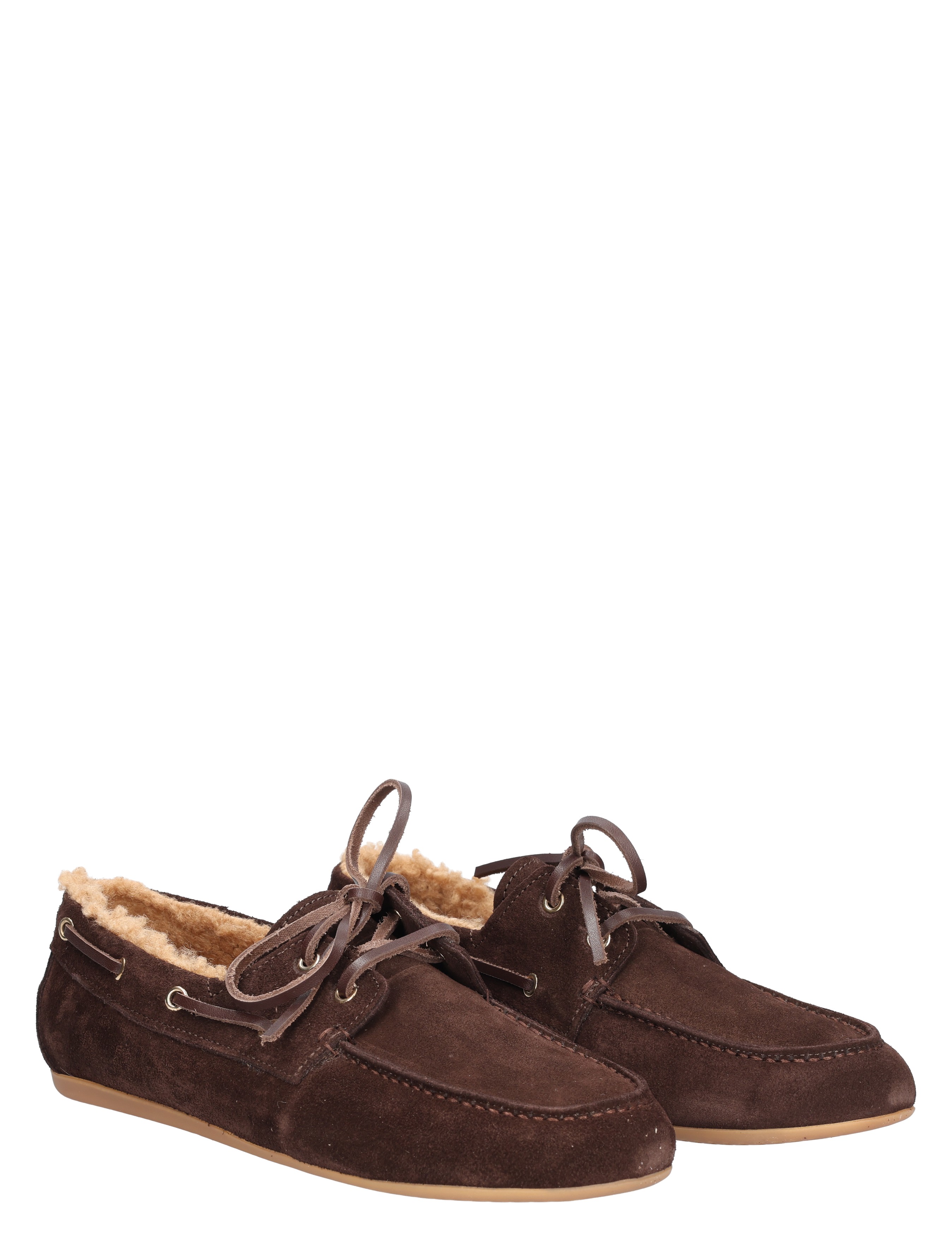 Miss Behave - Xanthi 1-o Dark Brown Suede Shearling - Dames - Veterschoenen - Casual Veterschoenen - 50763_22_5