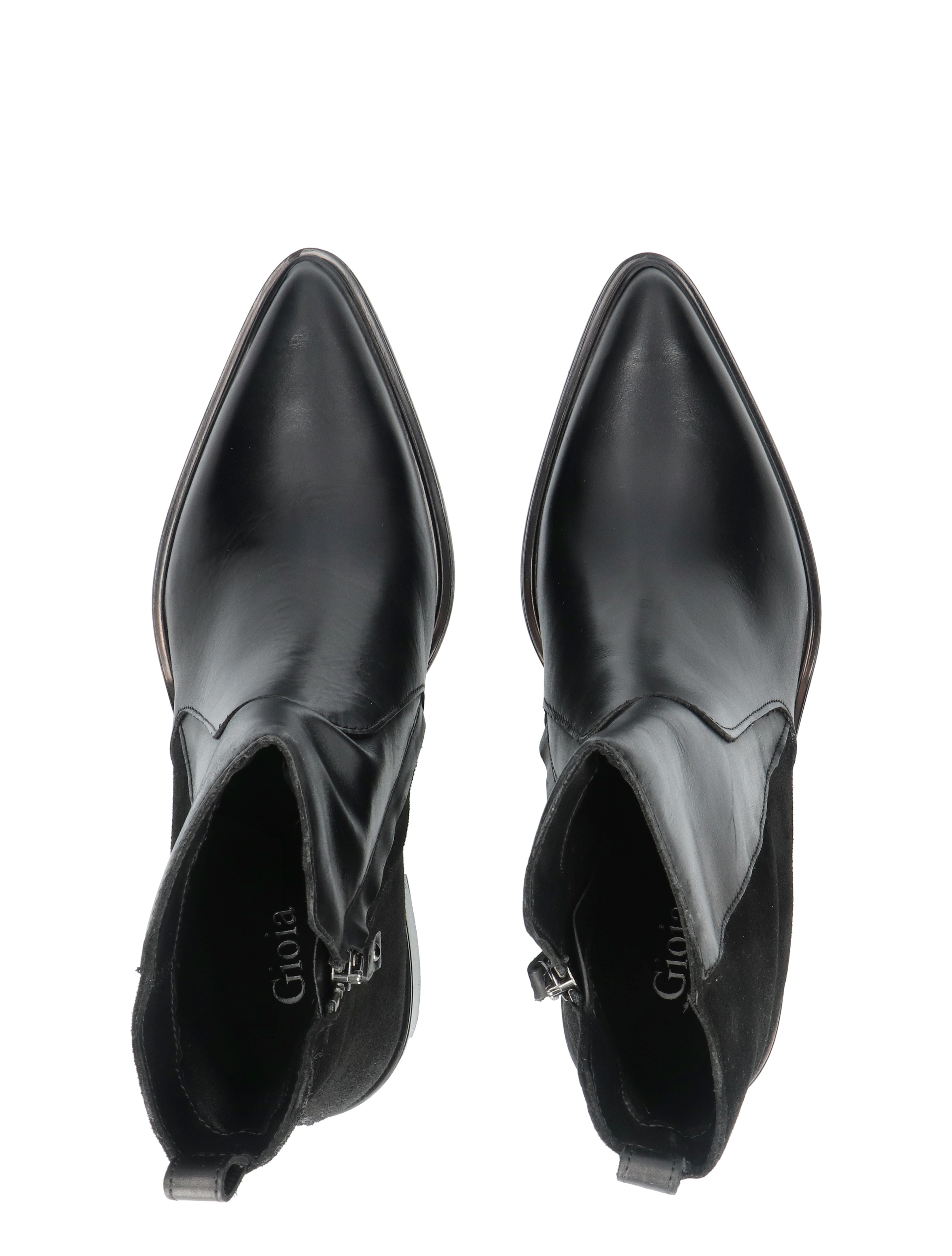 kinderleer, lange, laarzen, black, peep-toe