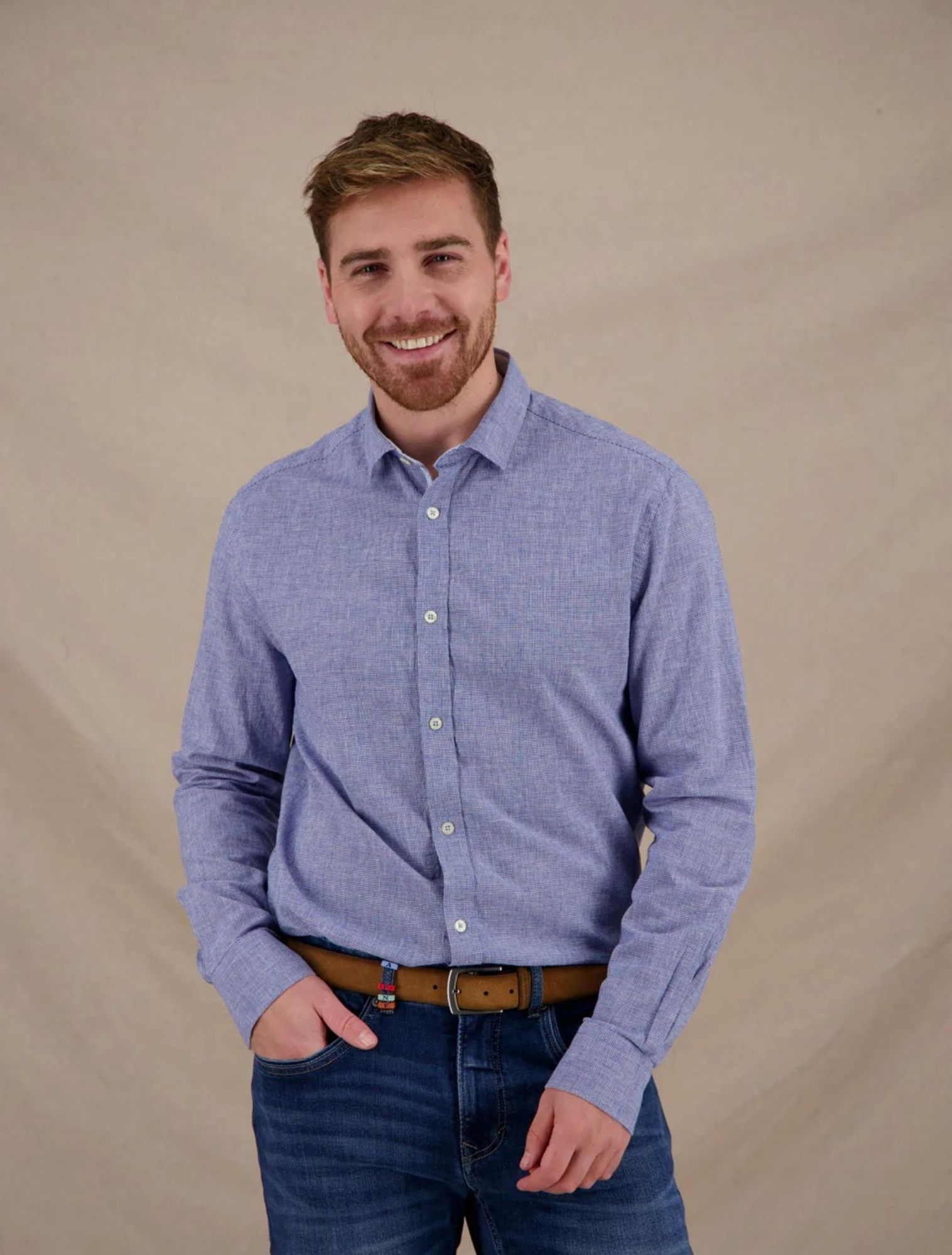 A Fish Named Fred - Shirt Square 607 Cobalt - Heren - Shirts - 51188_33_3