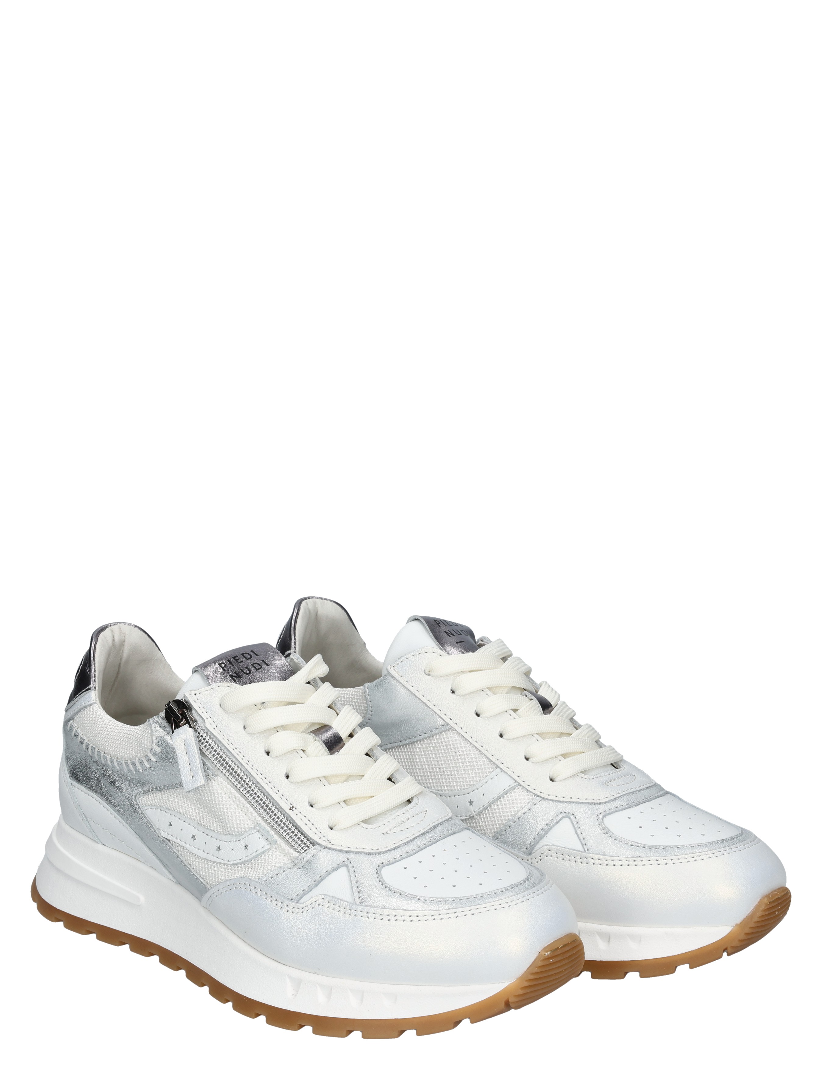 Piedi Nudi - Kira 02.01 White Silver K-Wijdte - Dames - Veterschoenen - Casual Veterschoenen - 50526_88_5