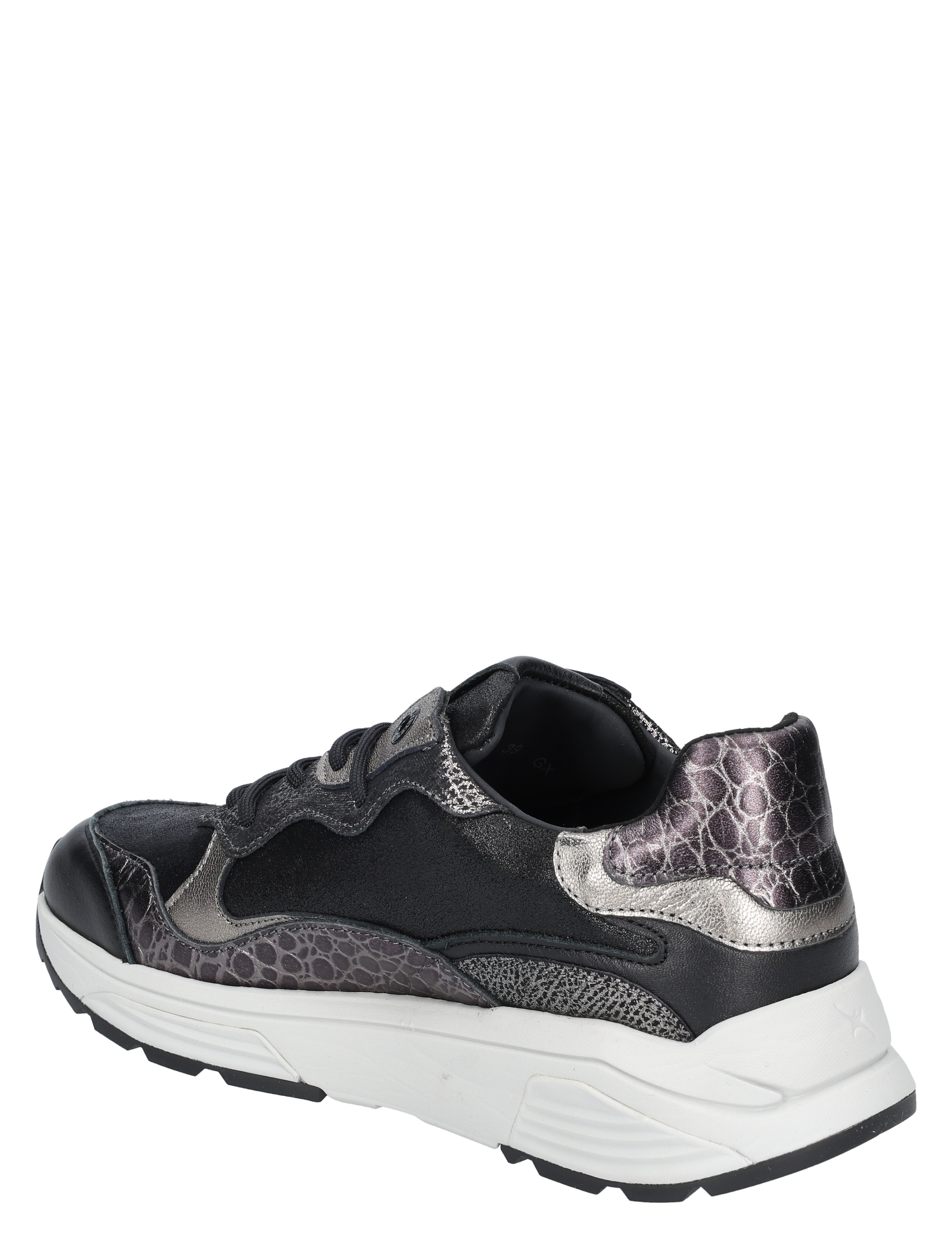 sneaker, paarse accenten, lederlook, luxe patroon, damessneaker