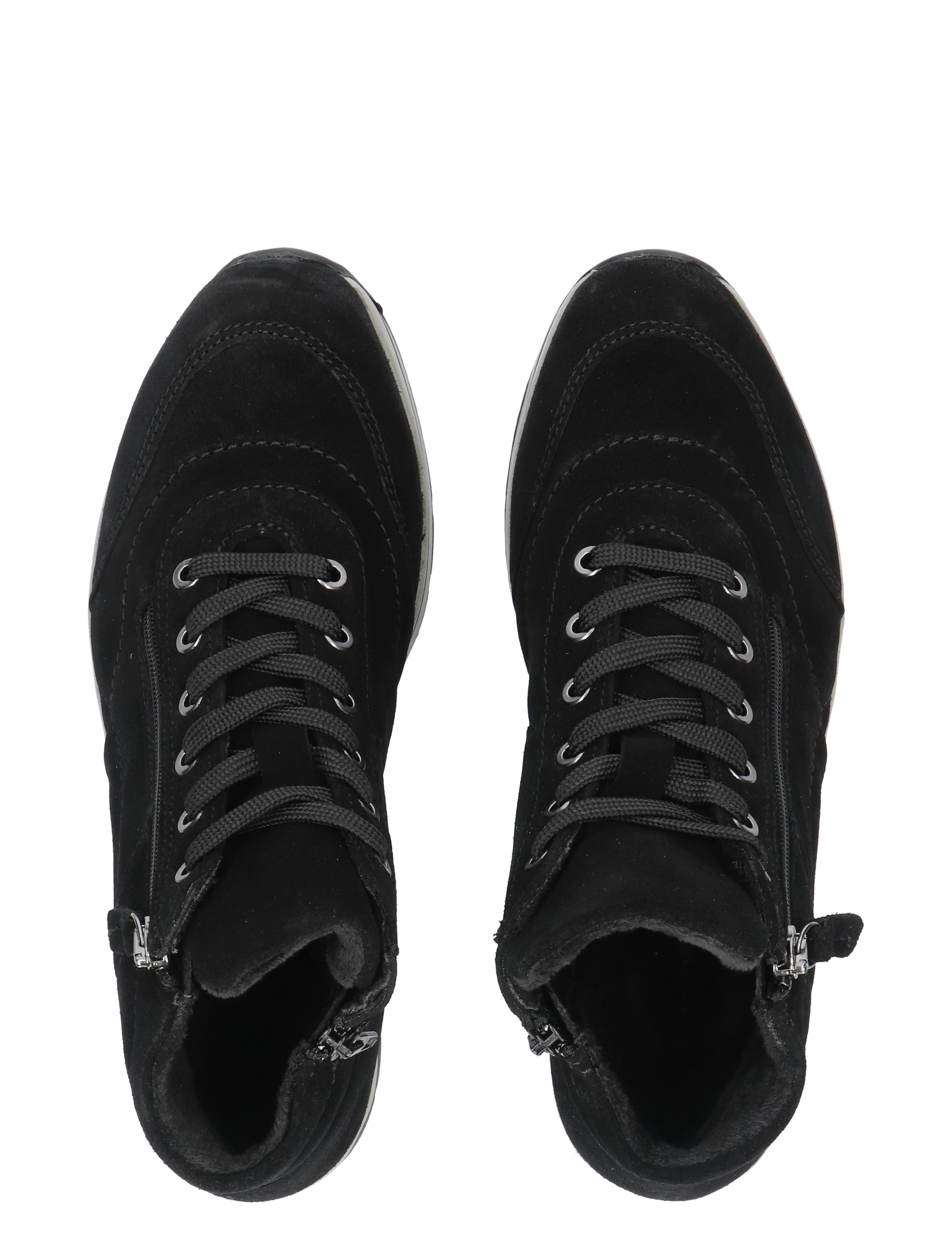 black boots, ankle boots, lace-up, zip detail, suede, calf-height