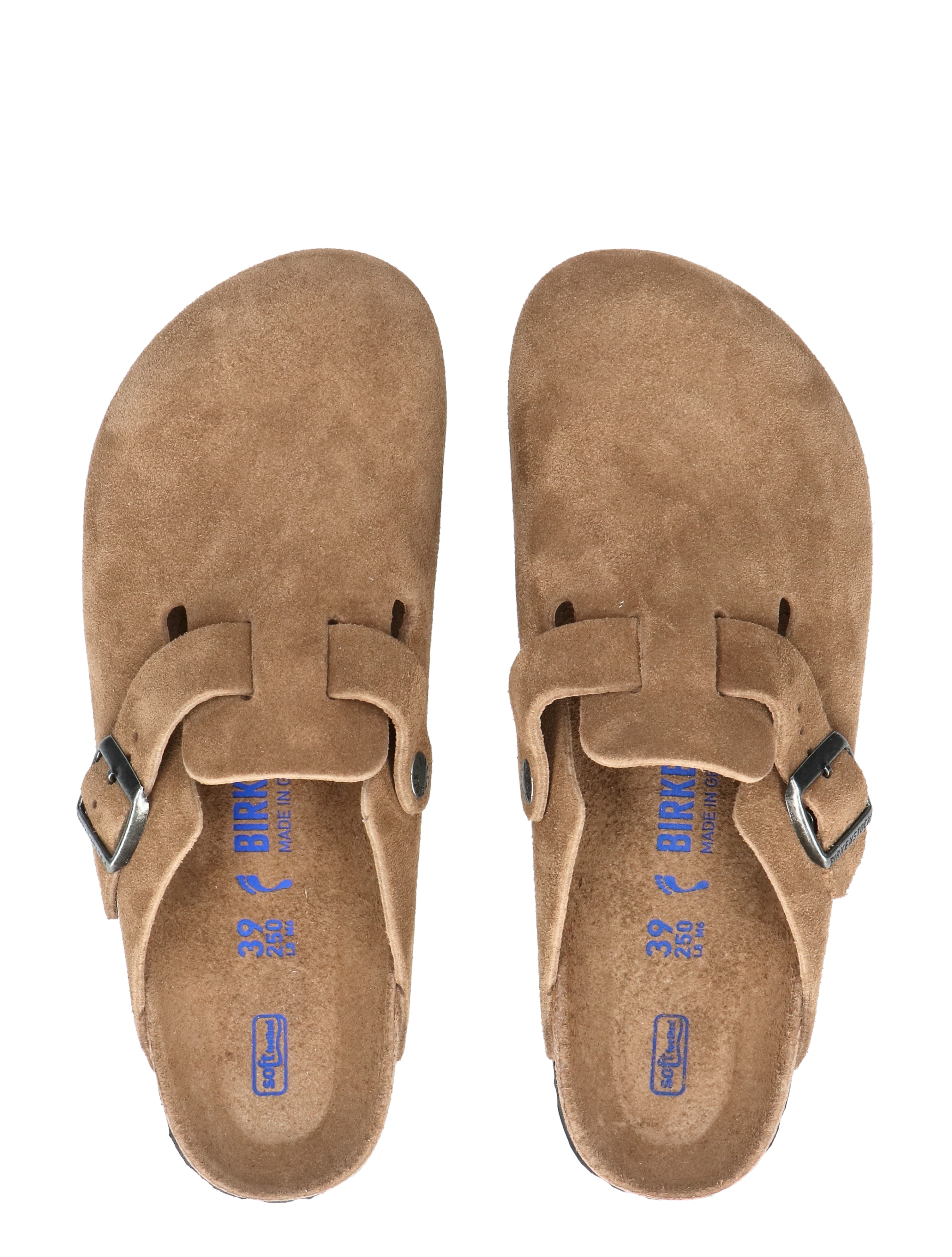 birkenstock, slippers, suede, sand brown, buckled