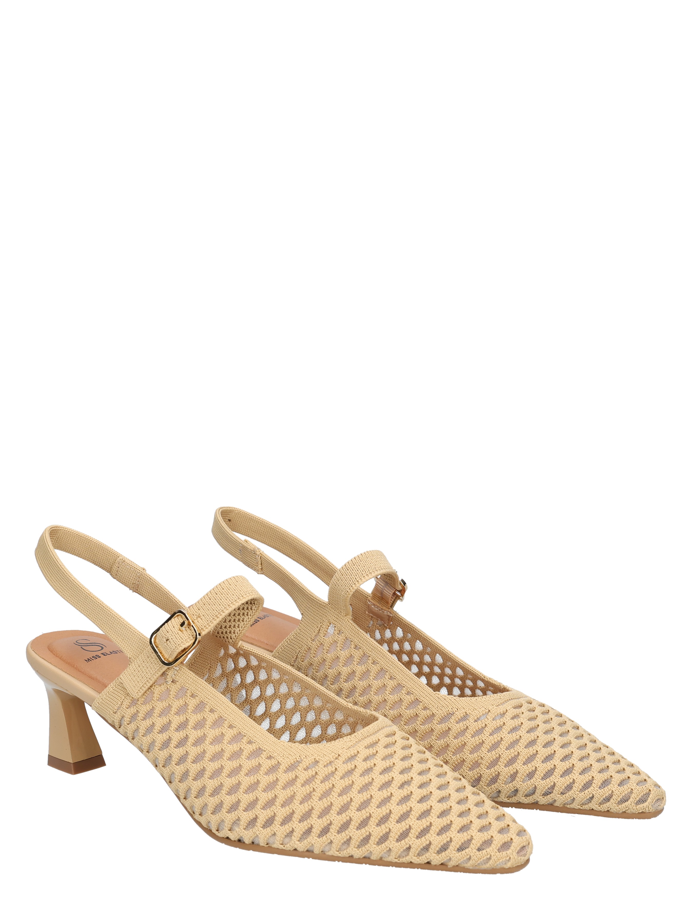 sandalen, peep-toe, naaldhak, poly deck, mesh