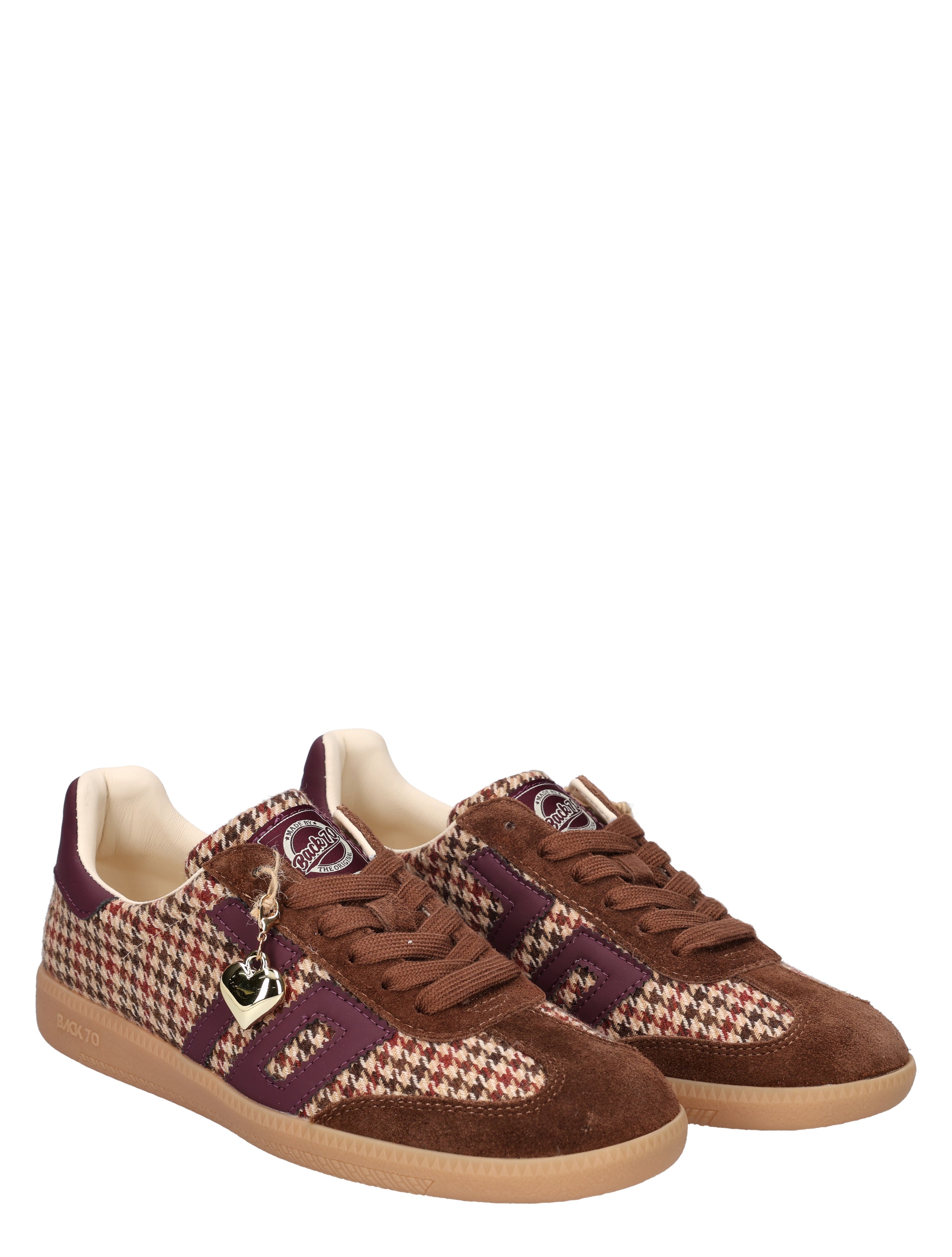 sneakers, houndsstooth, brown, suede, schoen met hartje