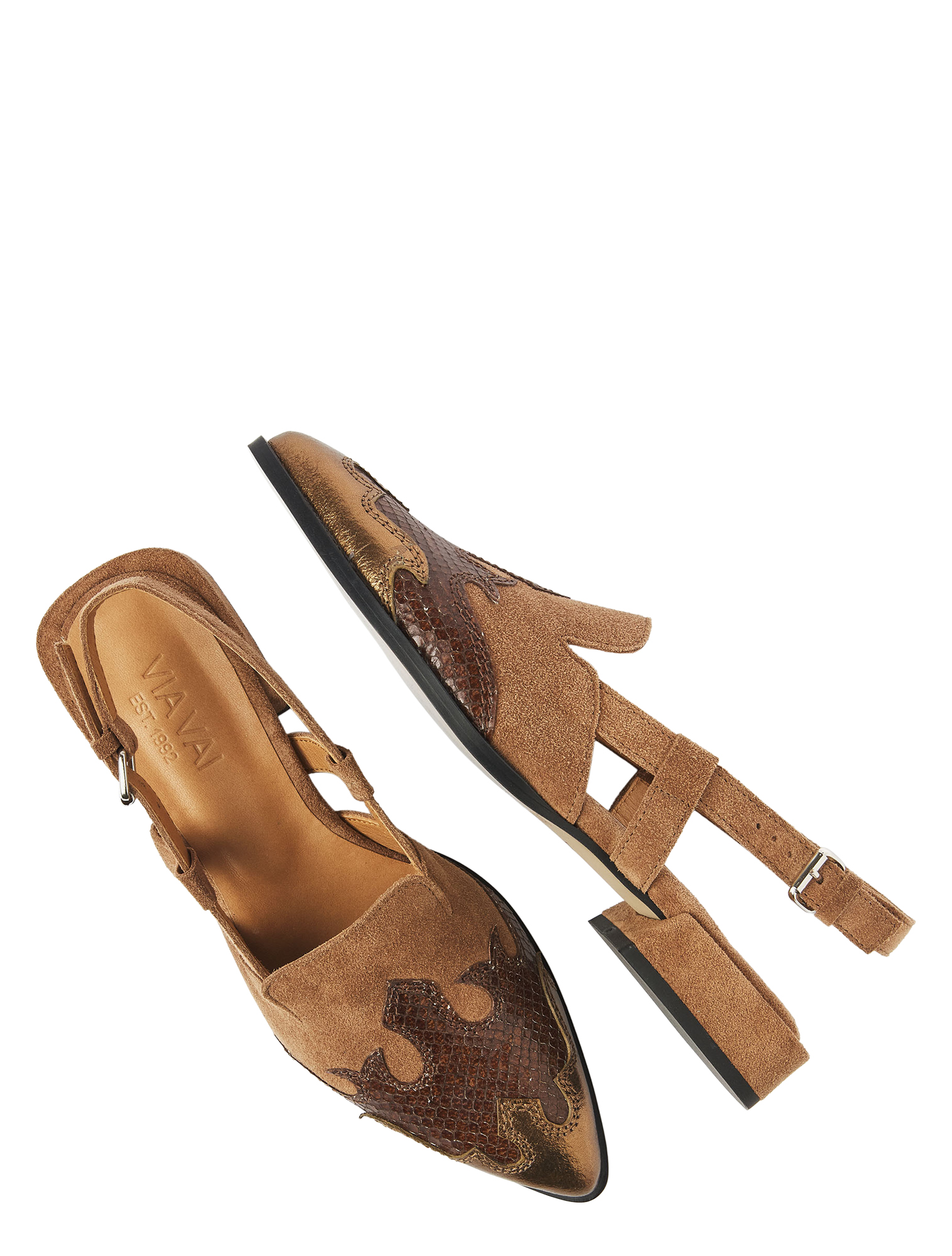 VIA VAI - 62233 Jazz Vaienna 04-801 Soft Metallic Bronzo - Dames - Slingbacks - 51340_22_4