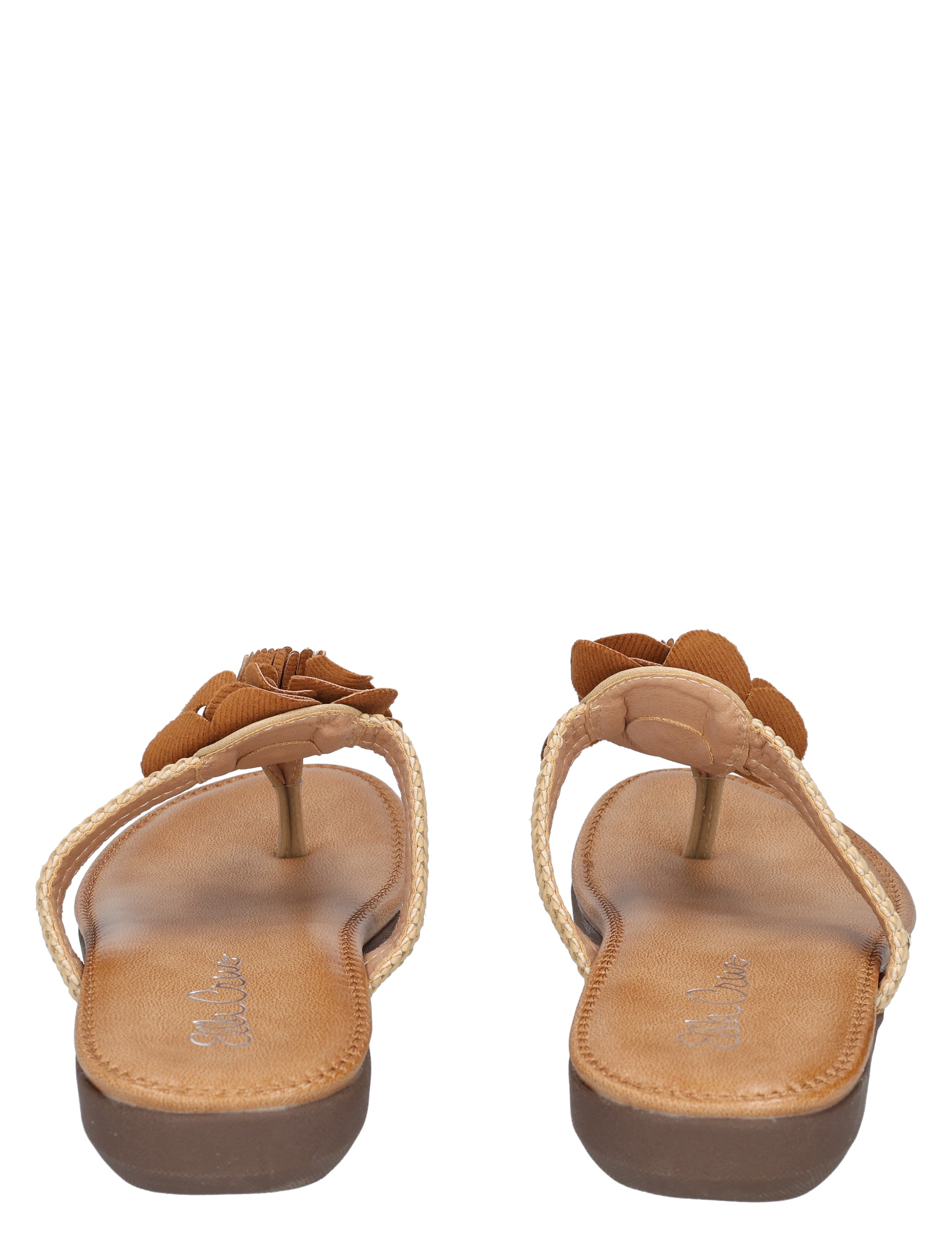 sandalen, slippers, wedge, touwriem, roodbruin